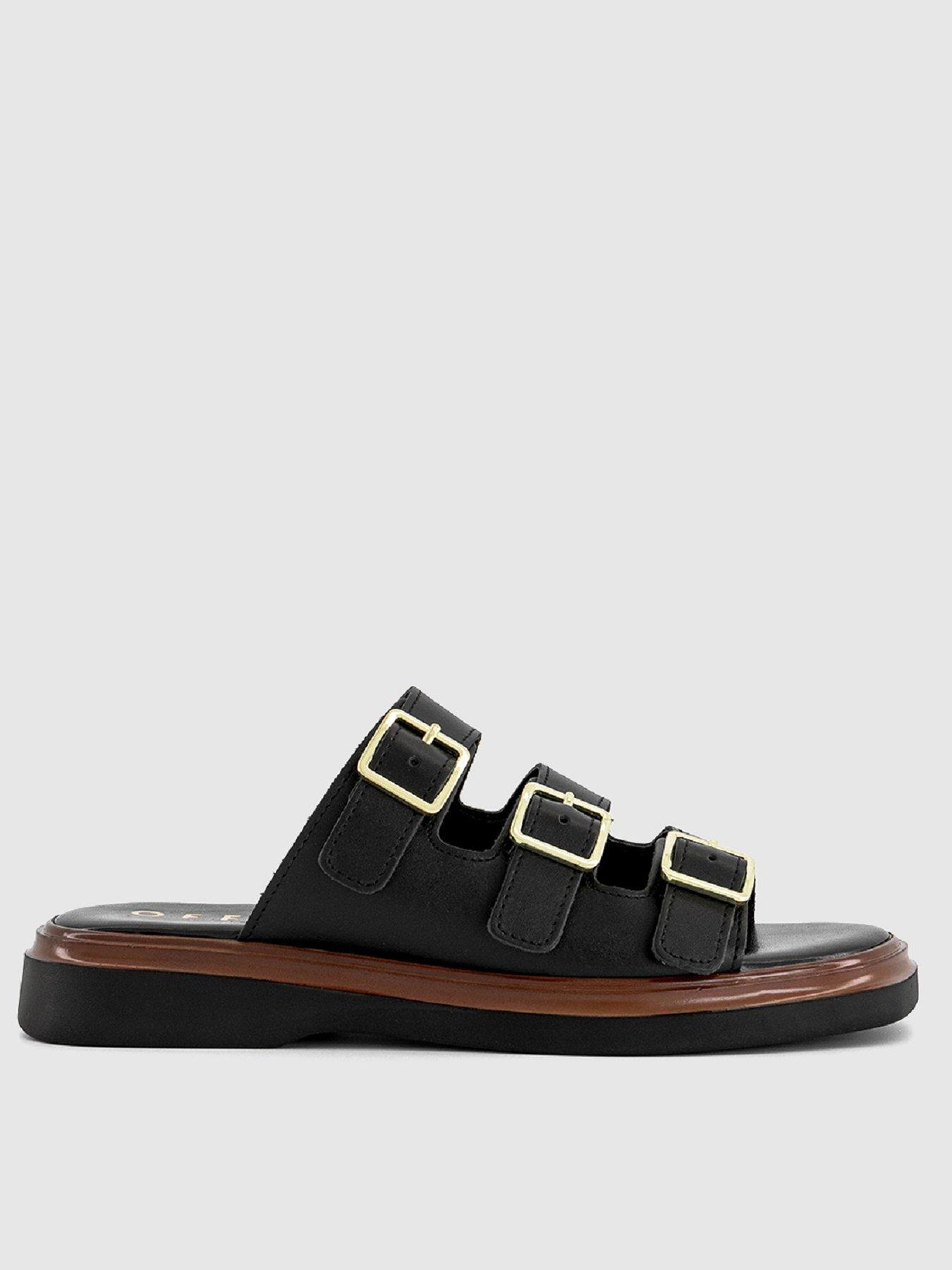 OFFICE Savana Triple Strap Sandals - Black