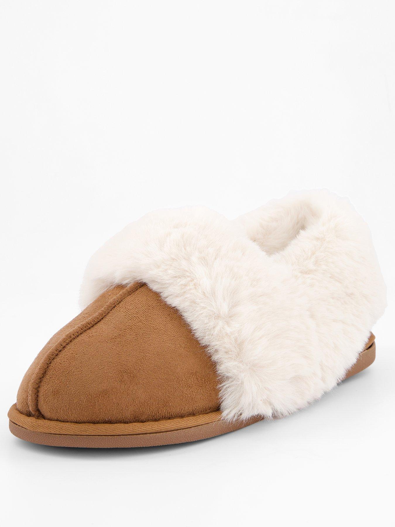 Image 3 of 7 of The Very Collection Chestnut Faux Fur Slipper - Brown