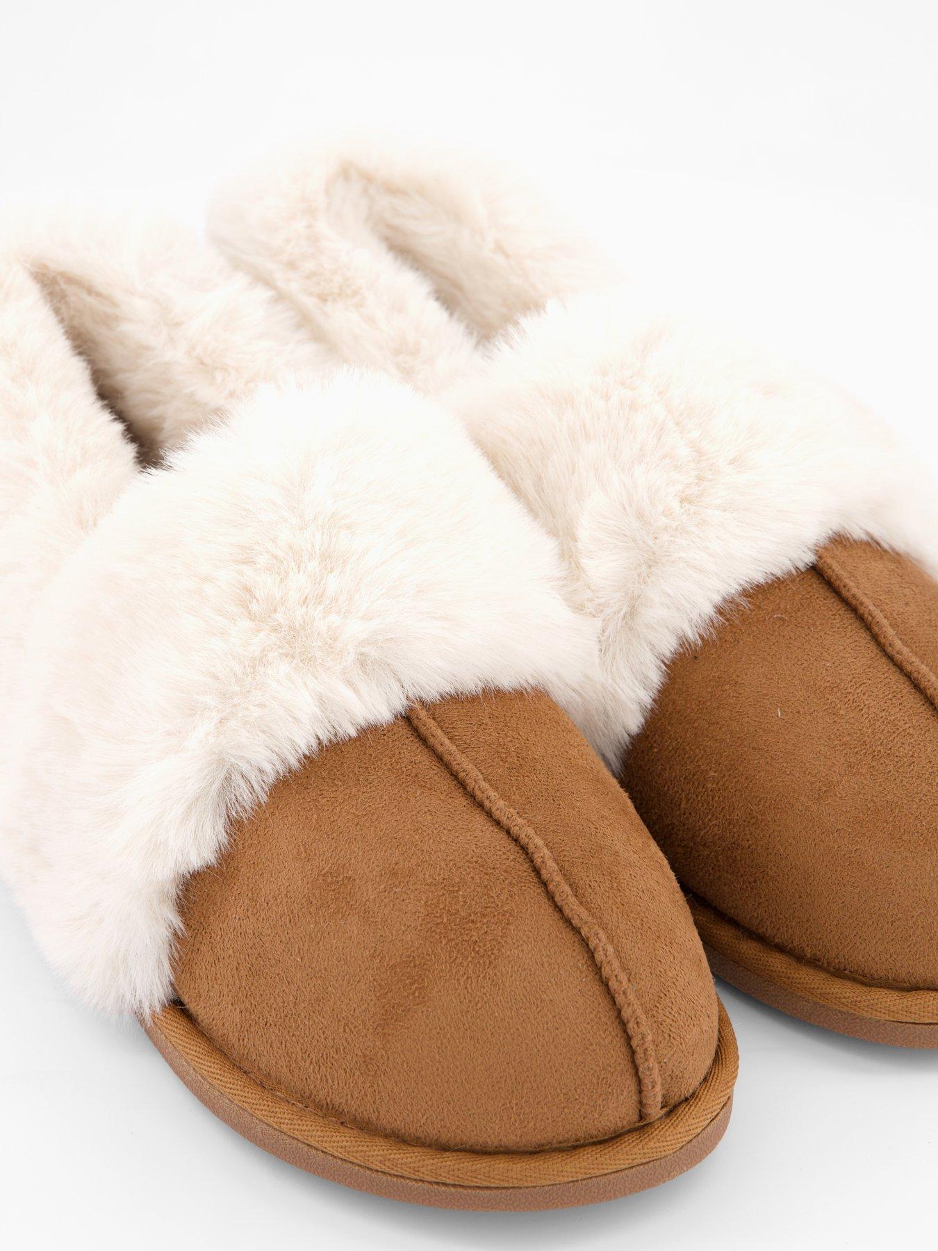 Image 6 of 7 of The Very Collection Chestnut Faux Fur Slipper - Brown