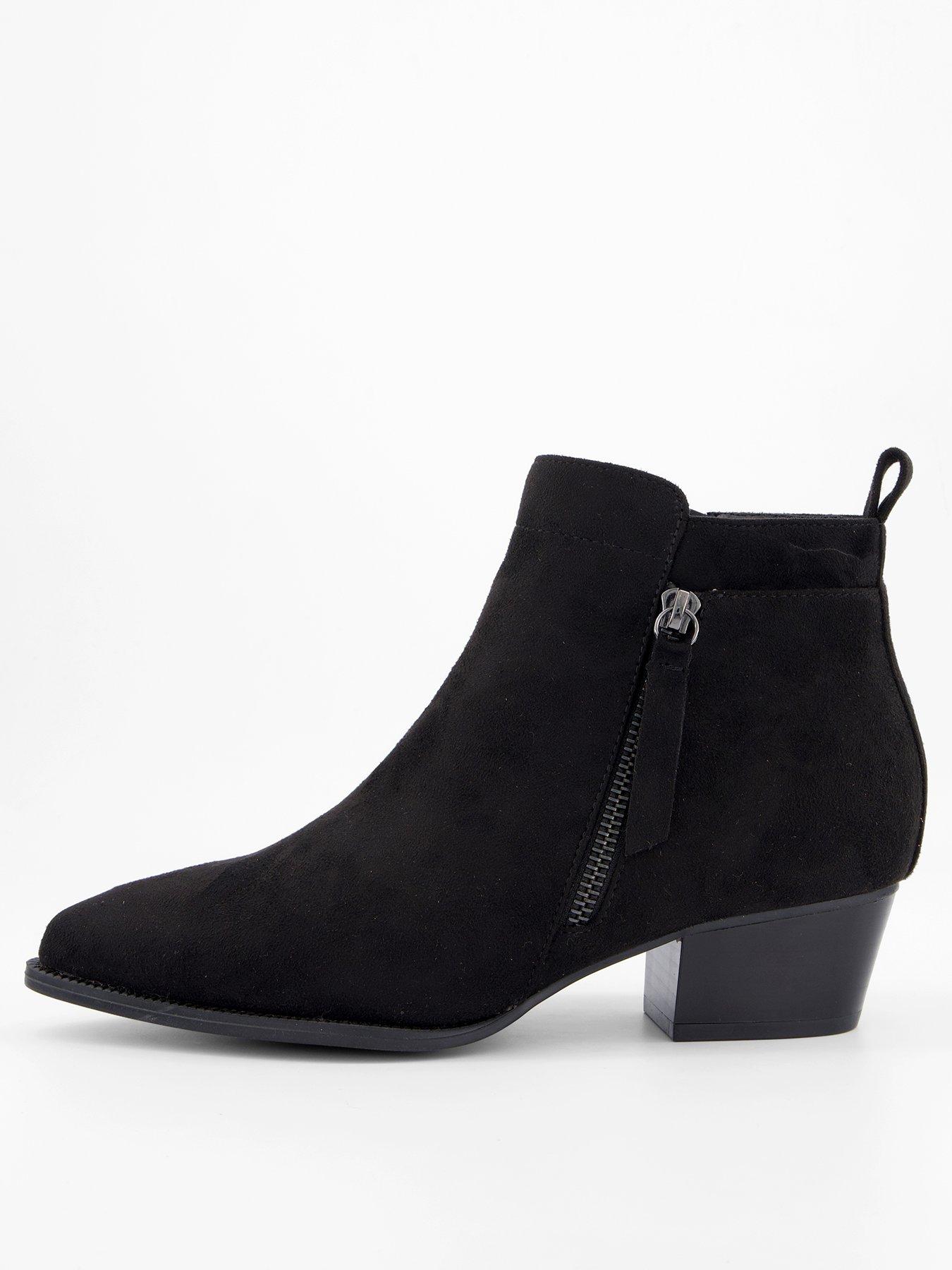 V by Very Western Ankle Boot - Black