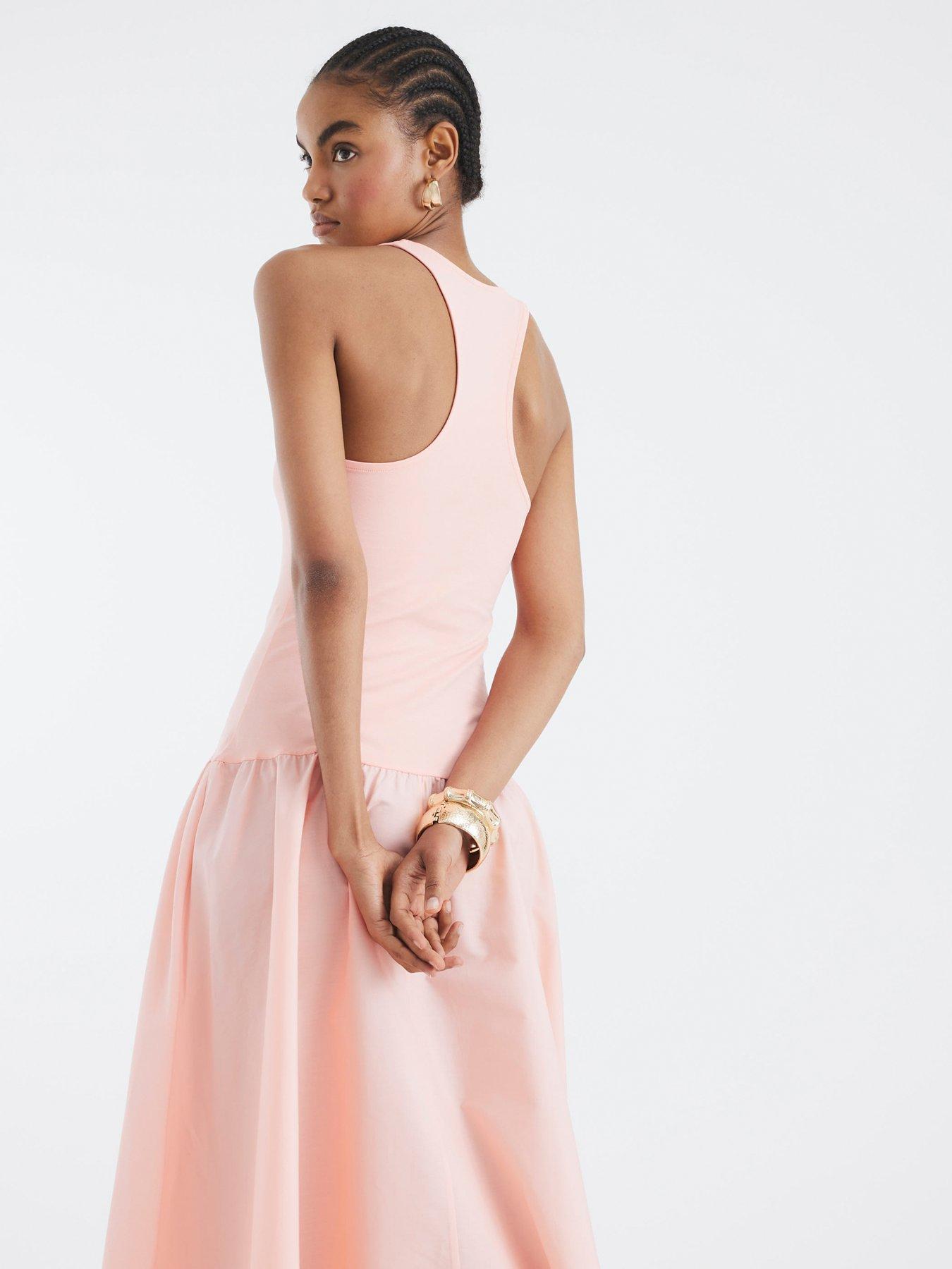 river-island-scoop-poplin-mix-dress-pinkstillFront