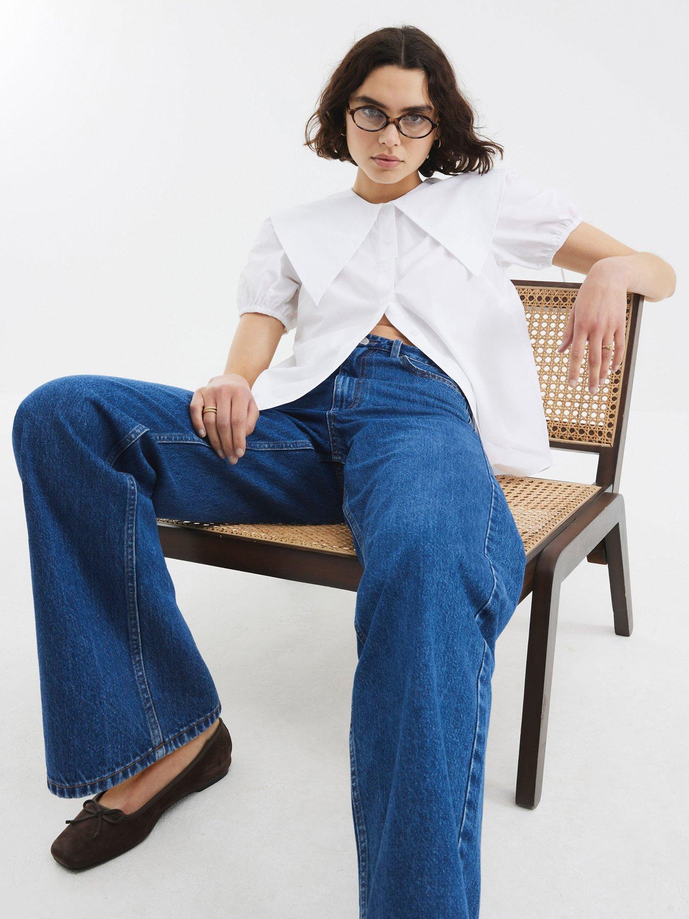 Image of River Island Short Sleeve Collared Shirt - White
