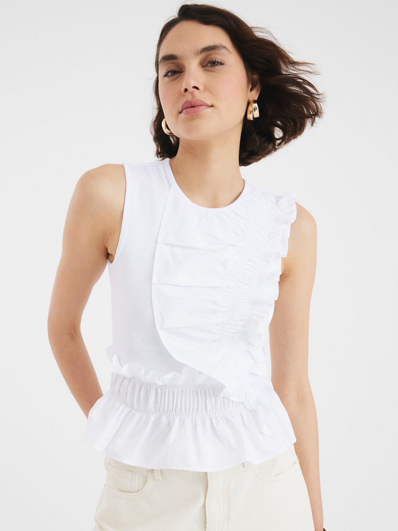 river-island-poplin-mix-frill-top-whitefront