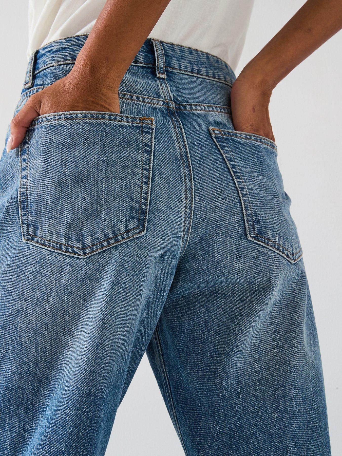 Image 5 of 6 of V by Very Deep Turn Up Hem Jeans - Mid Wash
