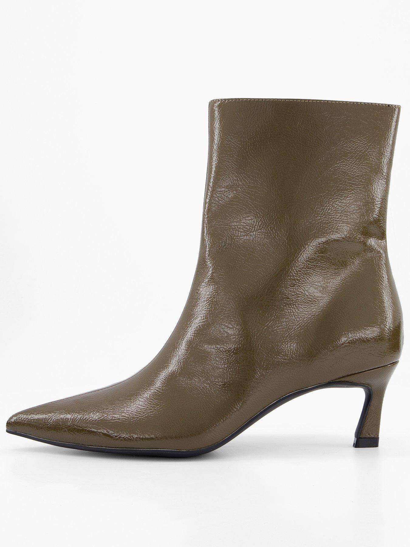 Image 1 of 6 of The Very Collection Pointed Toe Ankle Boots - Khaki
