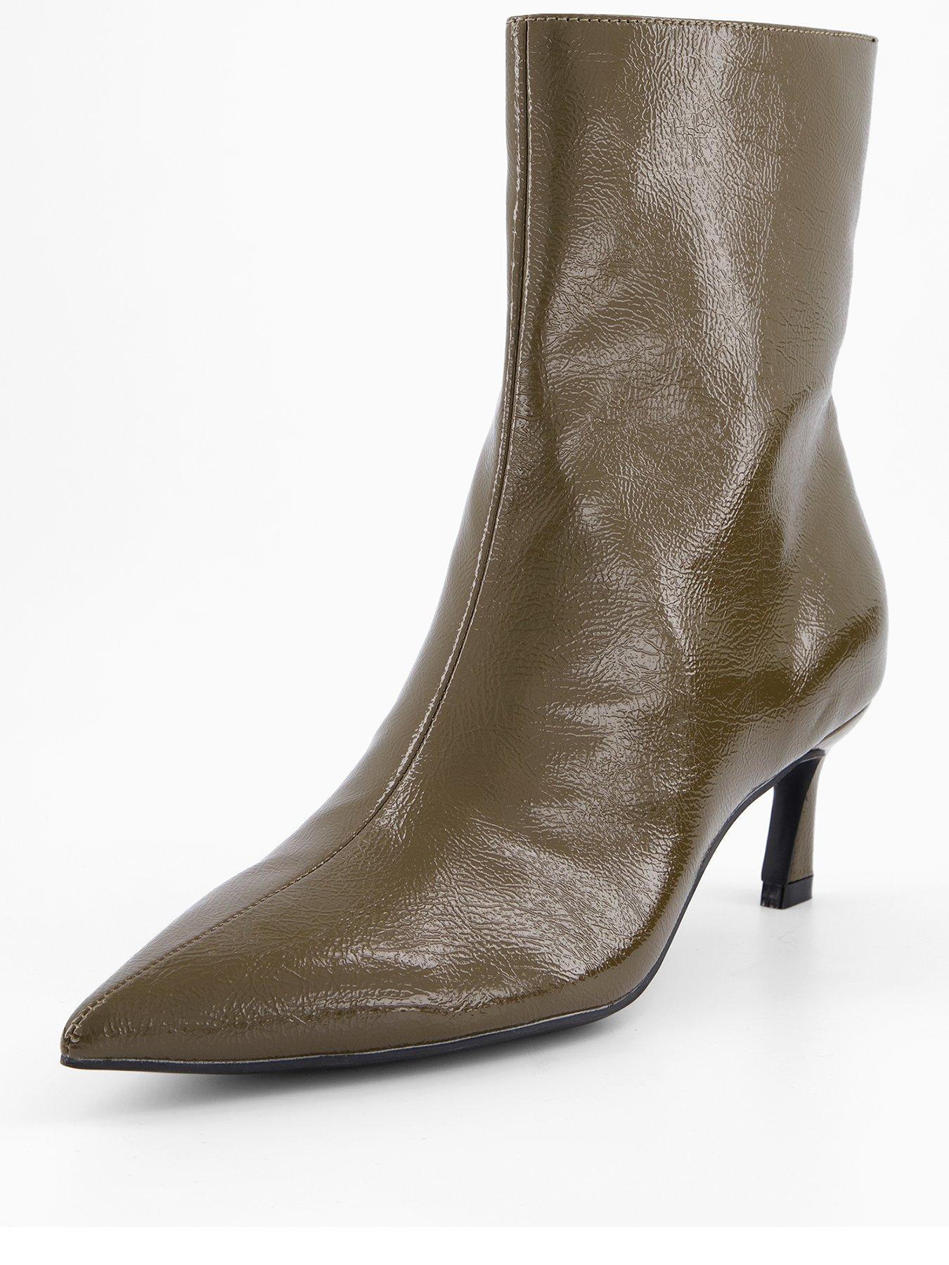 Image 2 of 6 of The Very Collection Pointed Toe Ankle Boots - Khaki
