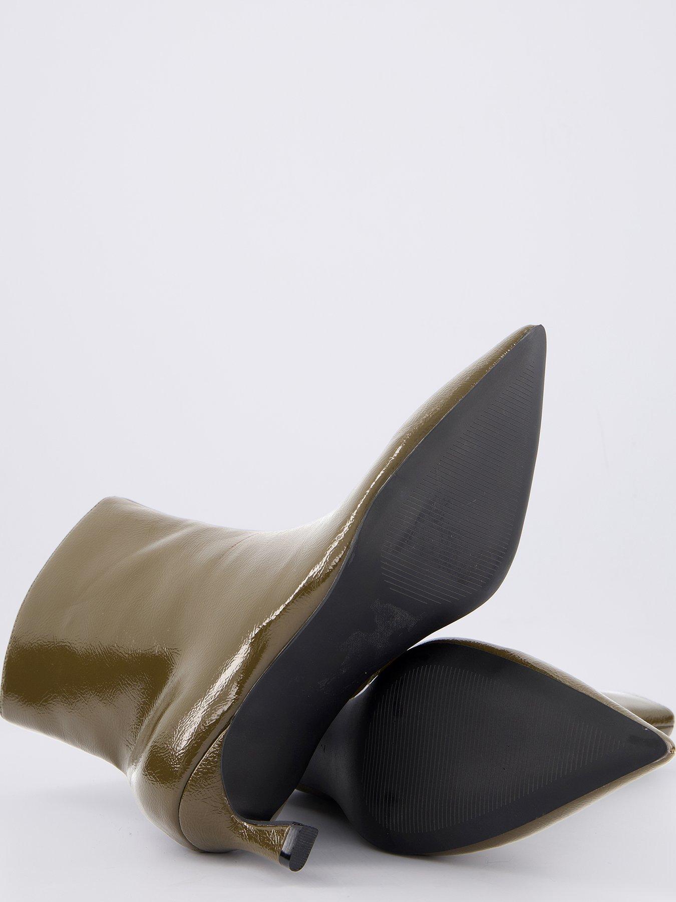 Image 4 of 6 of The Very Collection Pointed Toe Ankle Boots - Khaki