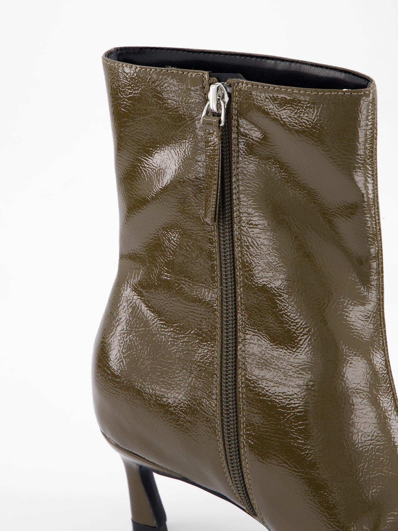 Image 5 of 6 of The Very Collection Pointed Toe Ankle Boots - Khaki