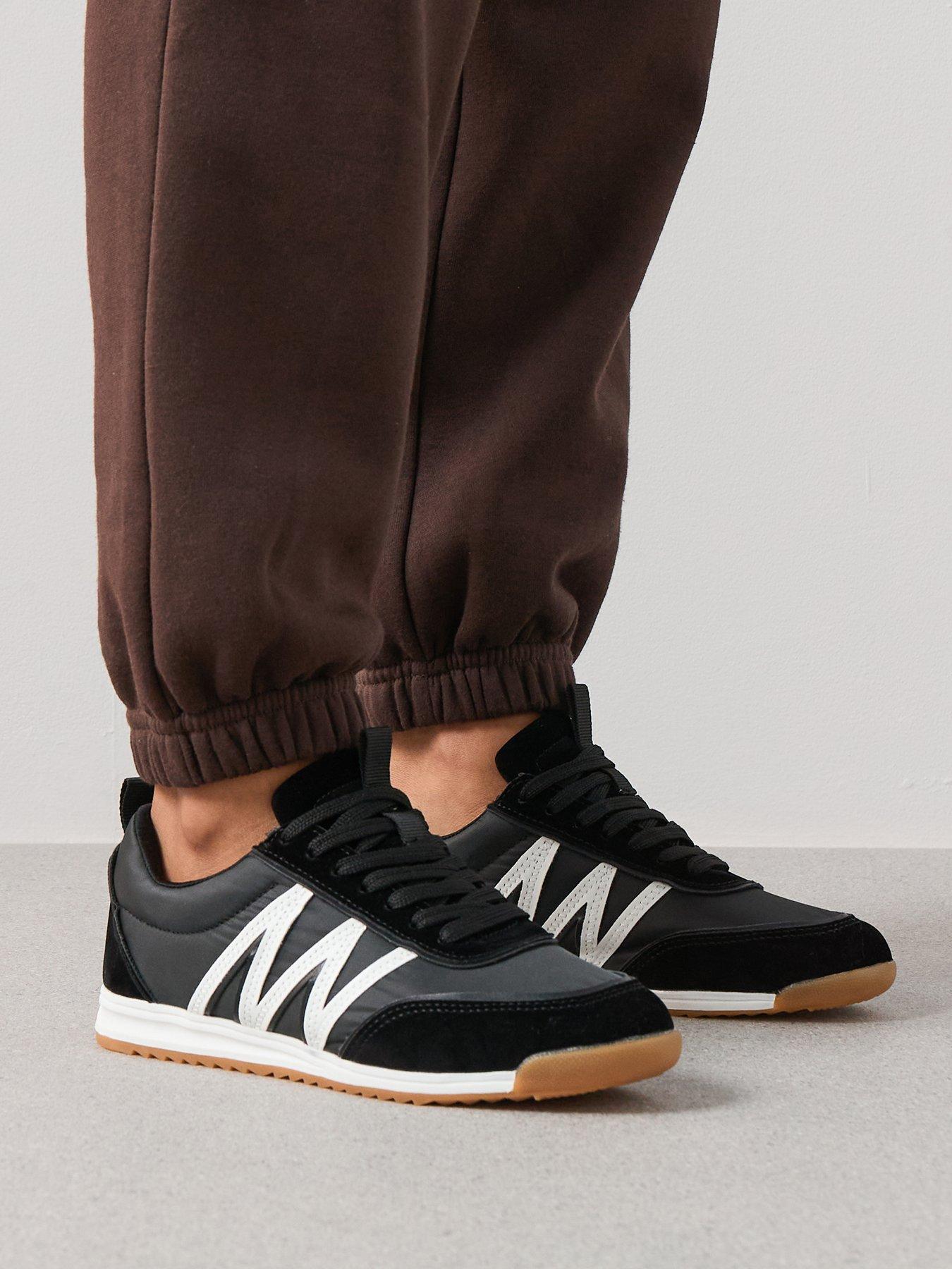 Image 1 of 7 of The Very Collection Side Stripe&nbsp;Trainer - Black