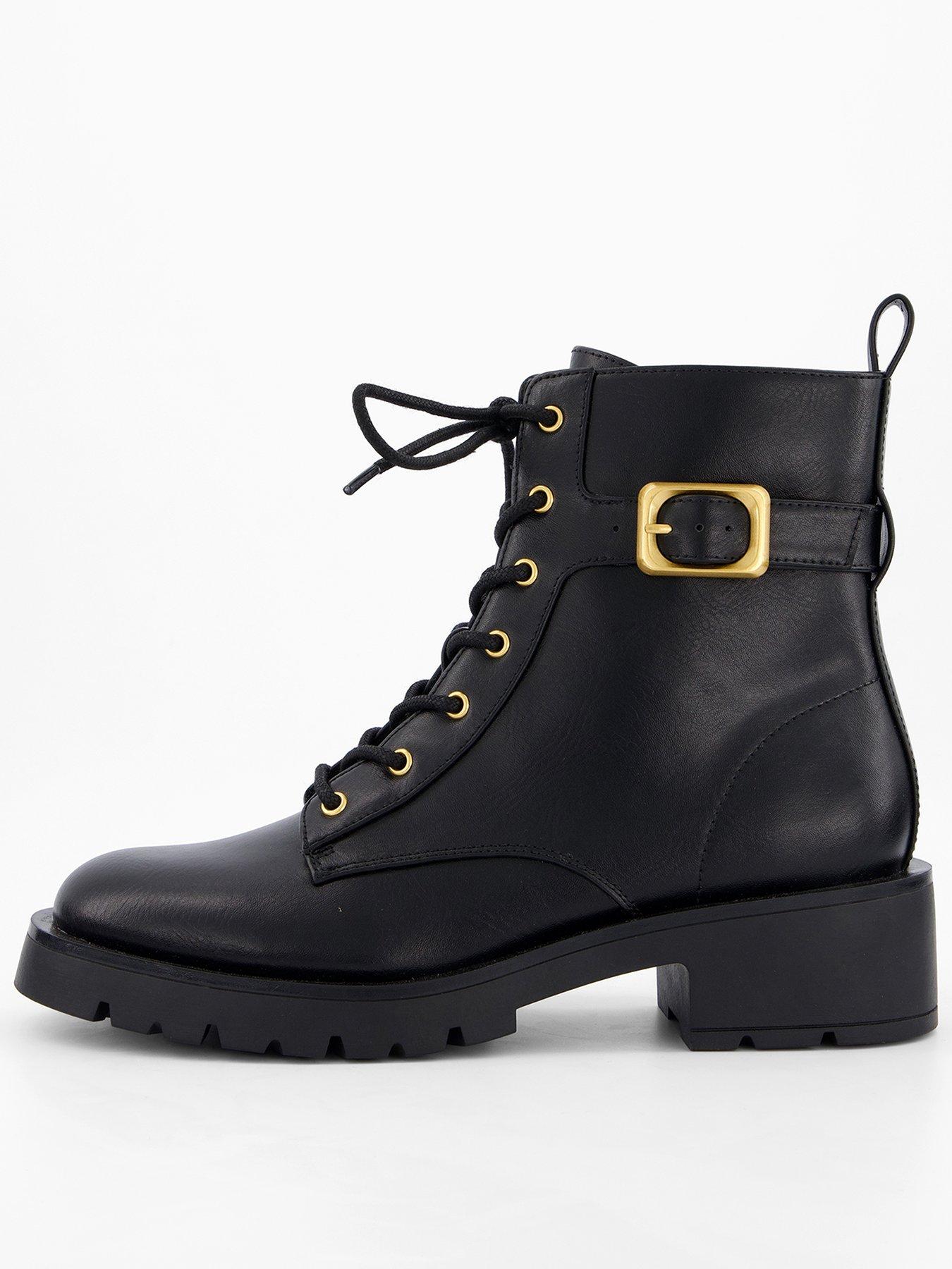 Image 2 of 7 of V by Very Lace Up Ankle Boots - Black