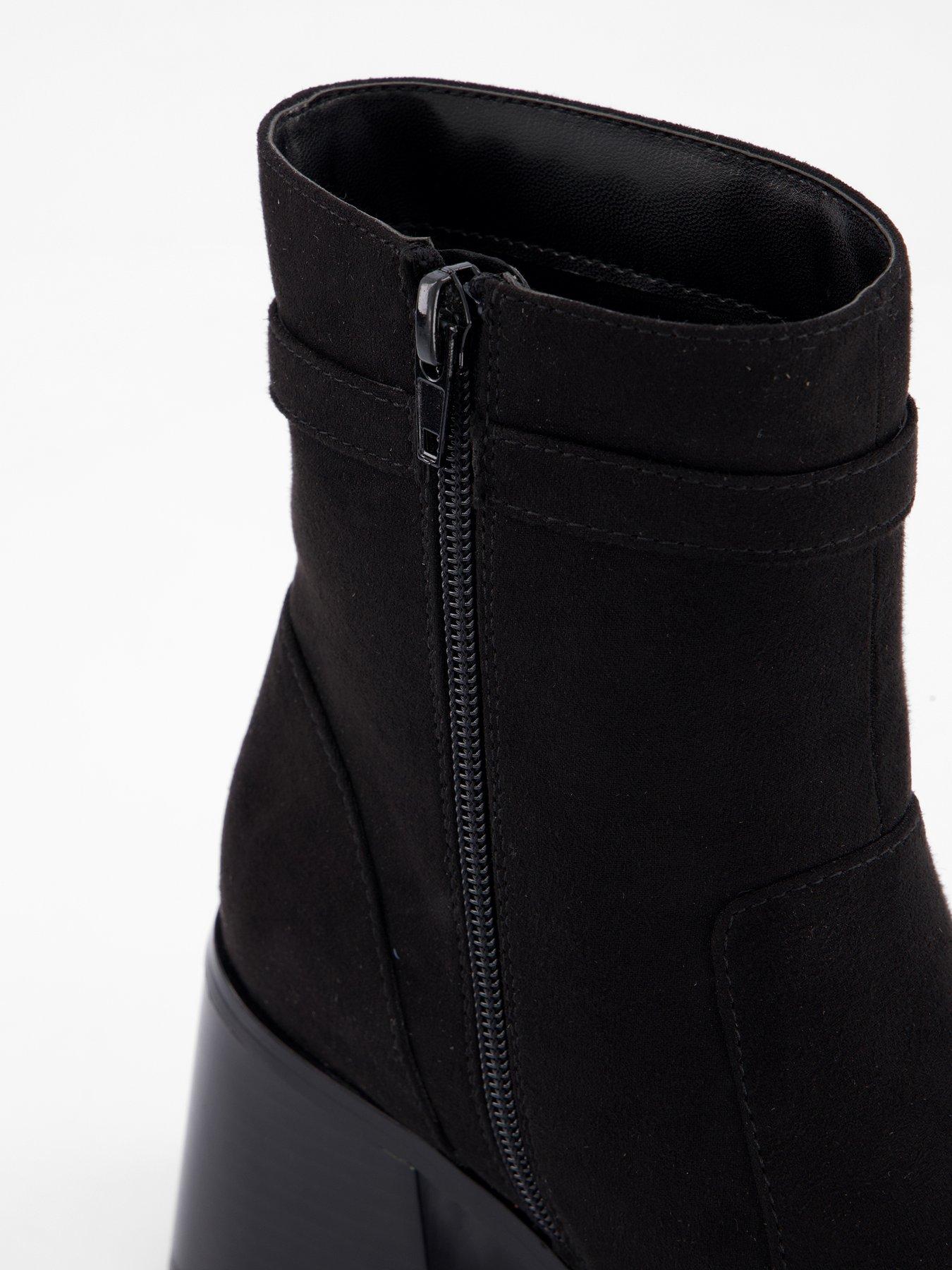 Image 6 of 7 of The Very Collection Block Heel Ankle Boots - Black