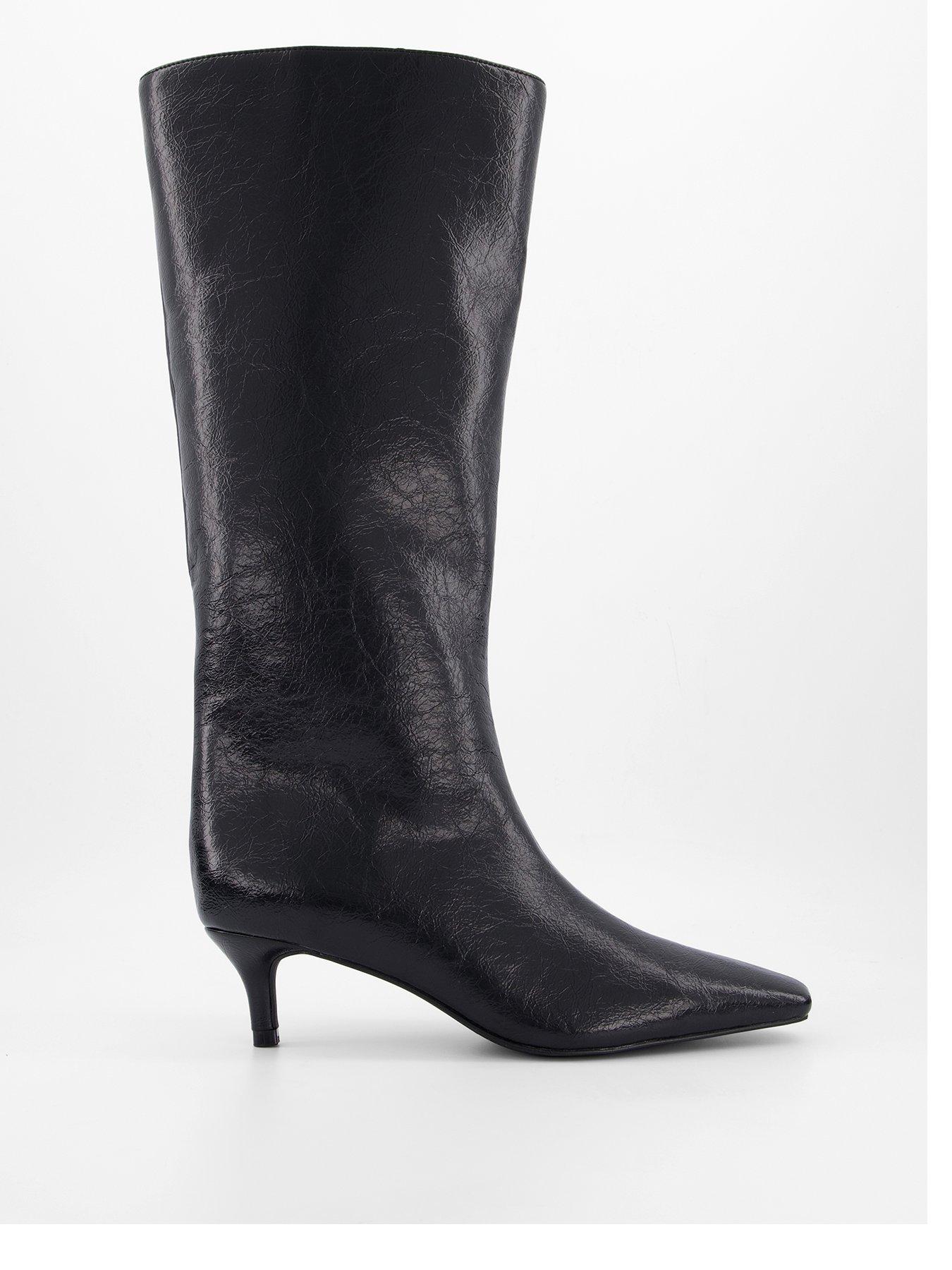 V by Very Pull On Knee High Boot - Black