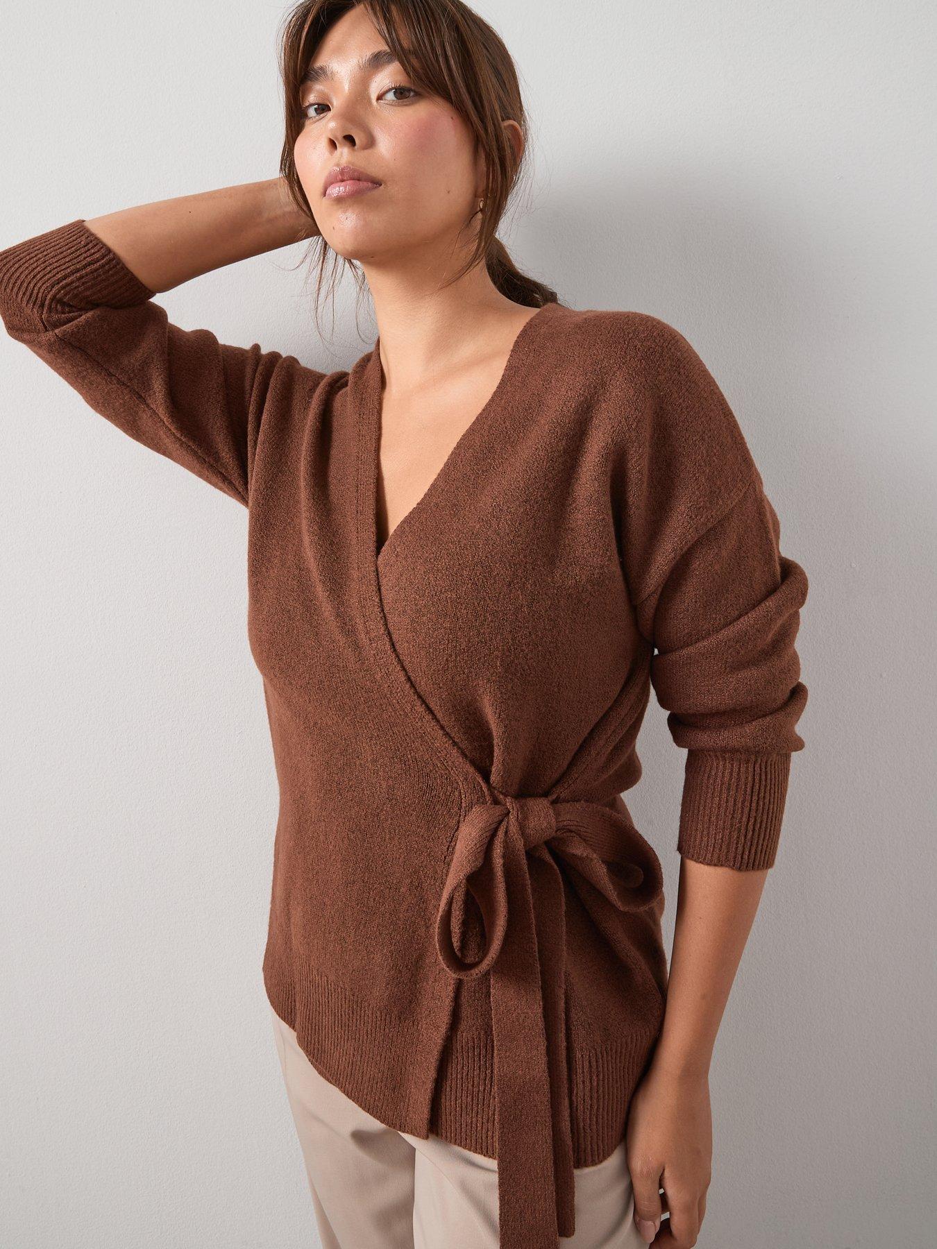 v-by-very-curve-cosy-yarn-longline-wrap-jumper-with-woolnbsp--browndetail