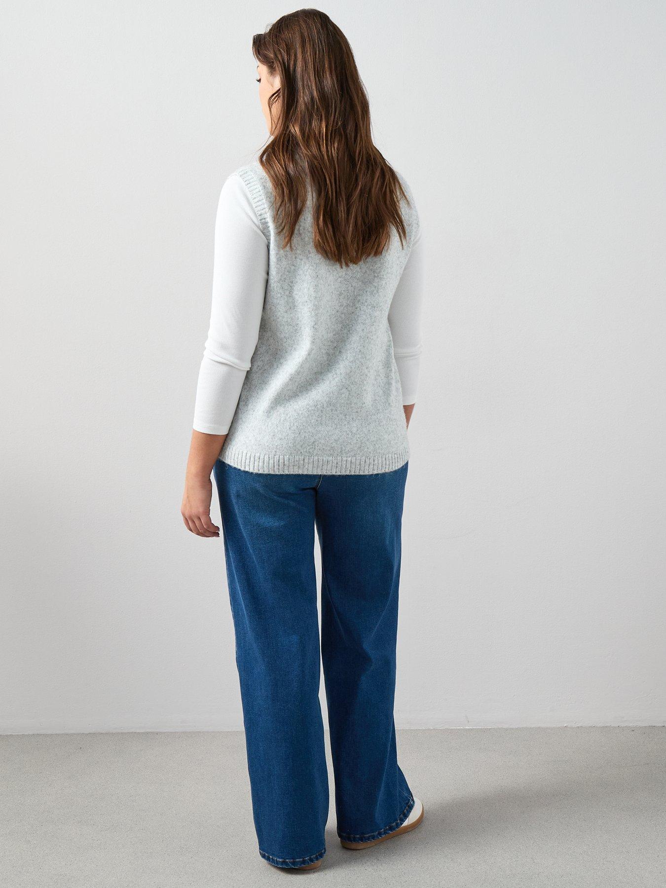 v-by-very-curve-timeless-yarn-sleeveless-button-detail-vest-greystillFront