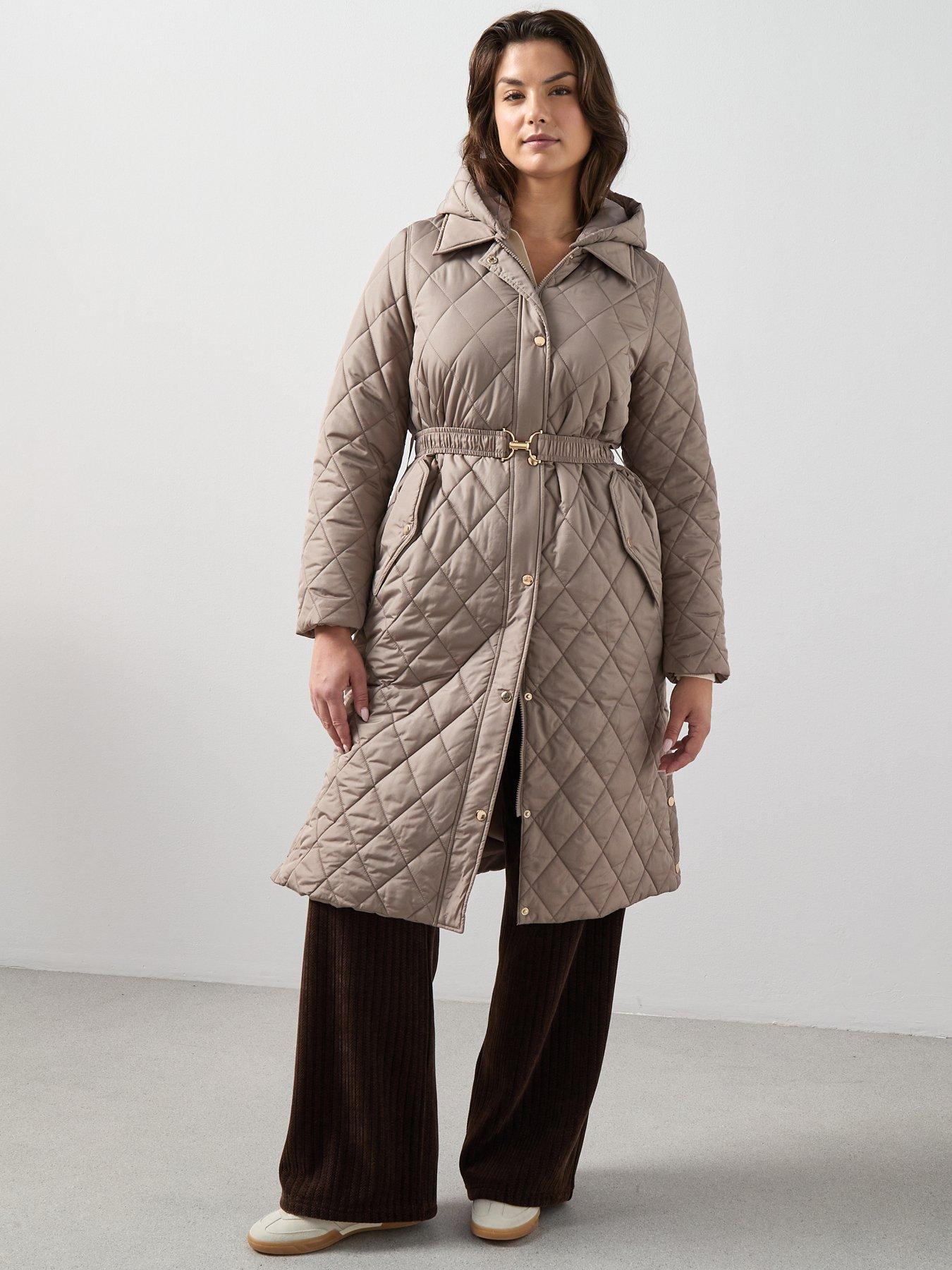 The Very Collection Curve Quilted Belted Coat