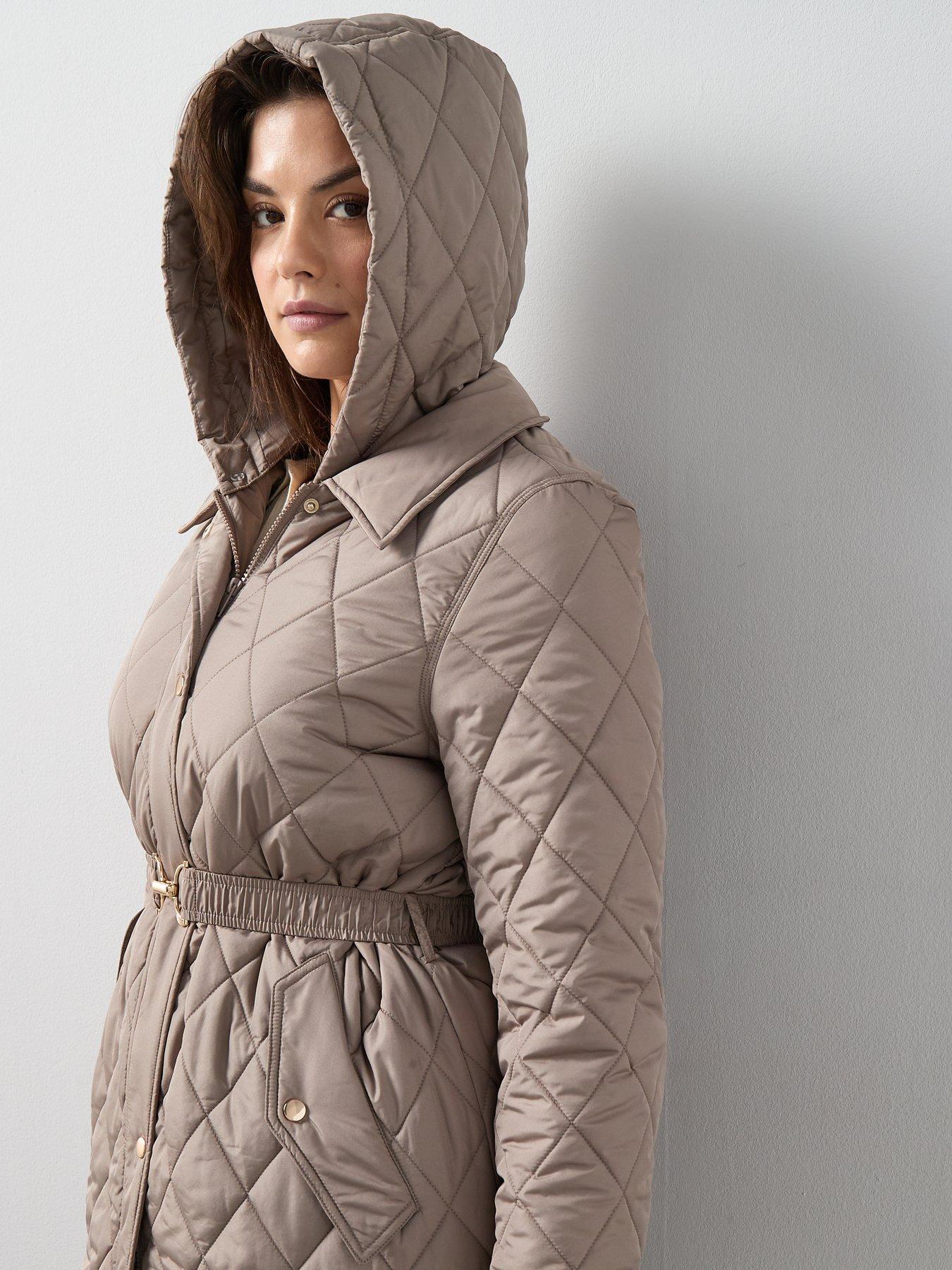 Image 4 of 6 of The Very Collection Curve Quilted Belted Coat
