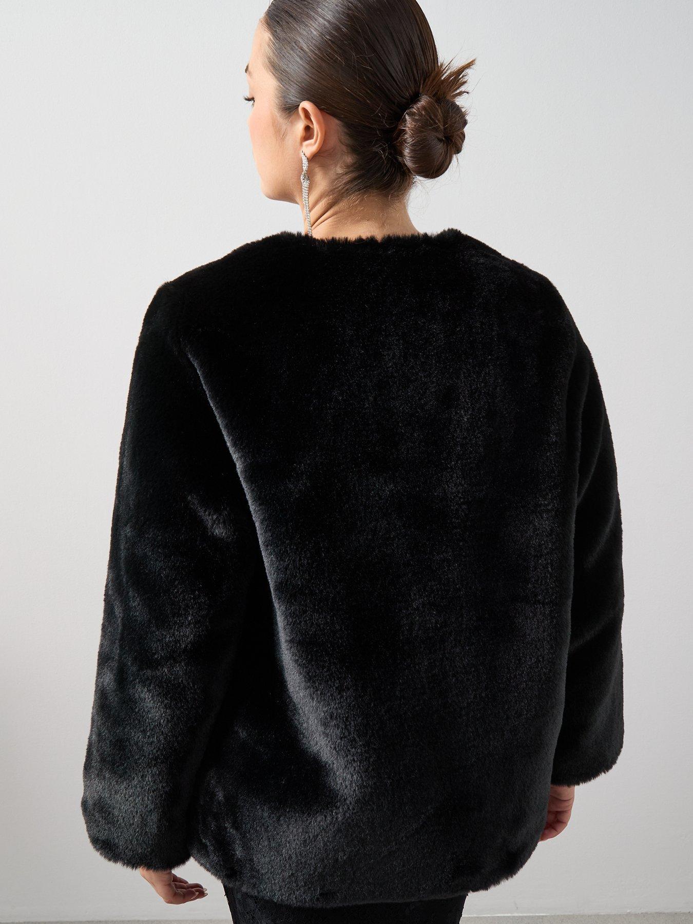 Image 6 of 6 of The Very Collection Curve Embellished Fur Coat