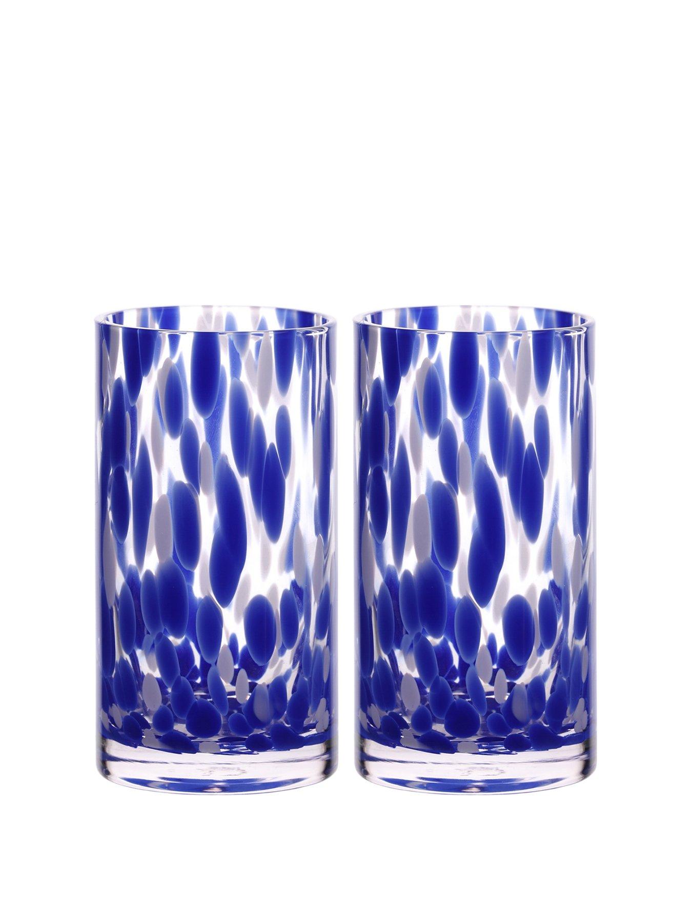 undefined Hestia Blue Tortoise Shell Hi Ball Glass Set Of 2