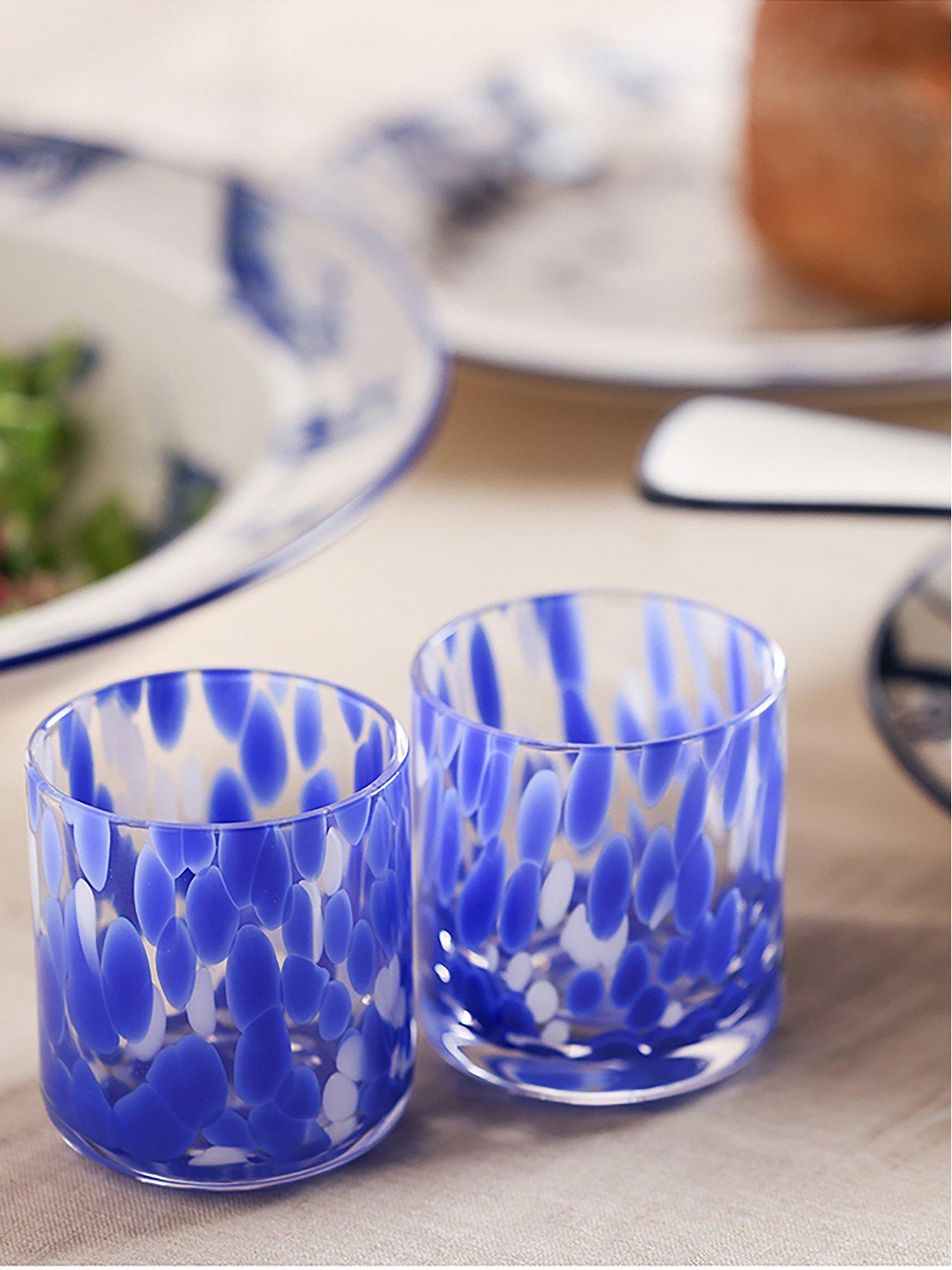 undefined Hestia Blue Tortoise Shell Tumbler Glass Set Of 2
