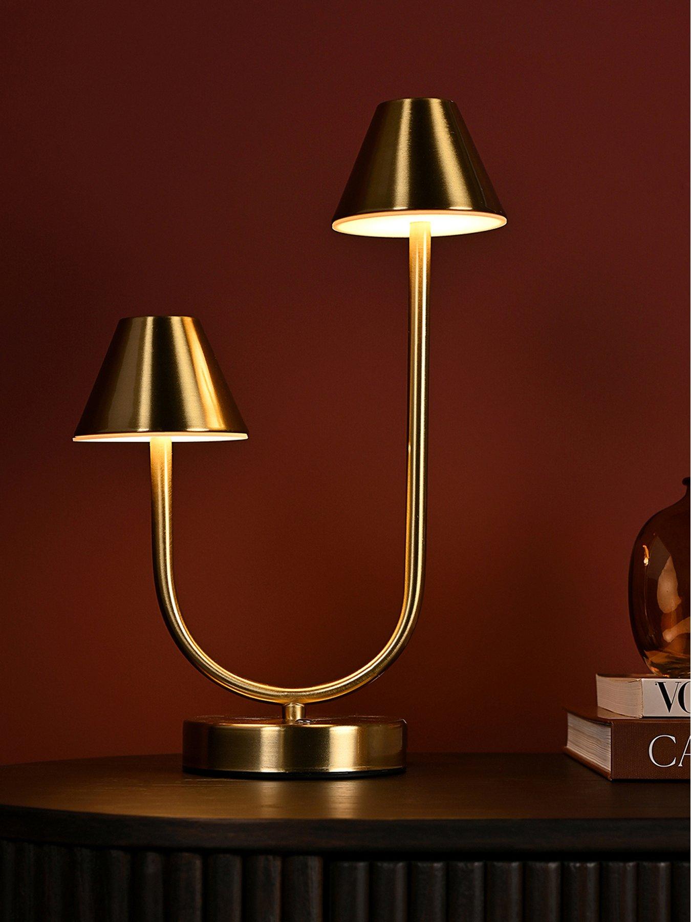 undefined Hestia Bronze Usb Touch Double Light Table Lamp