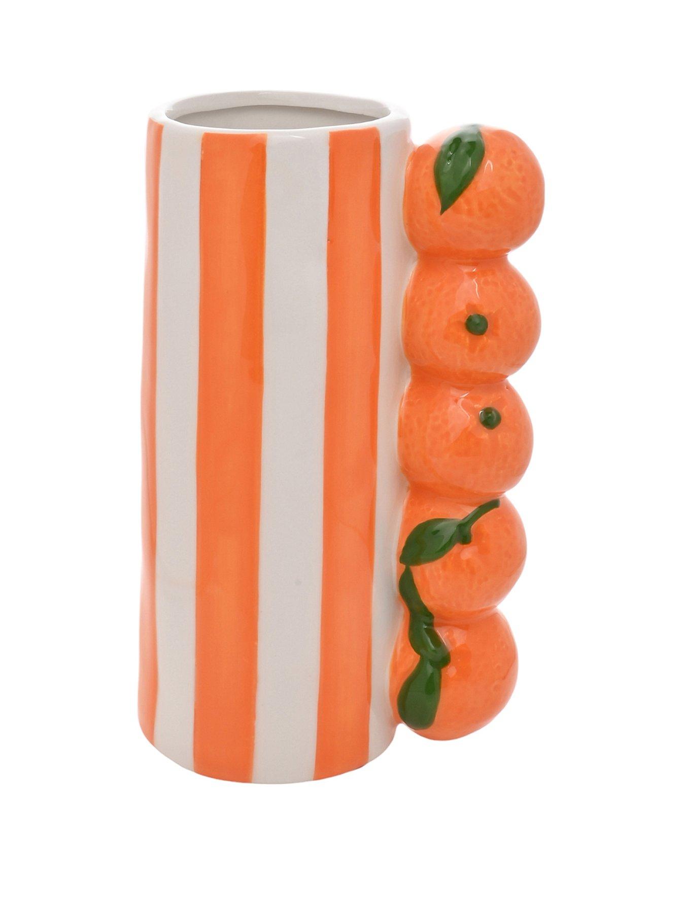 Image 2 of 4 of Hestia Hestia Orange Striped Vase