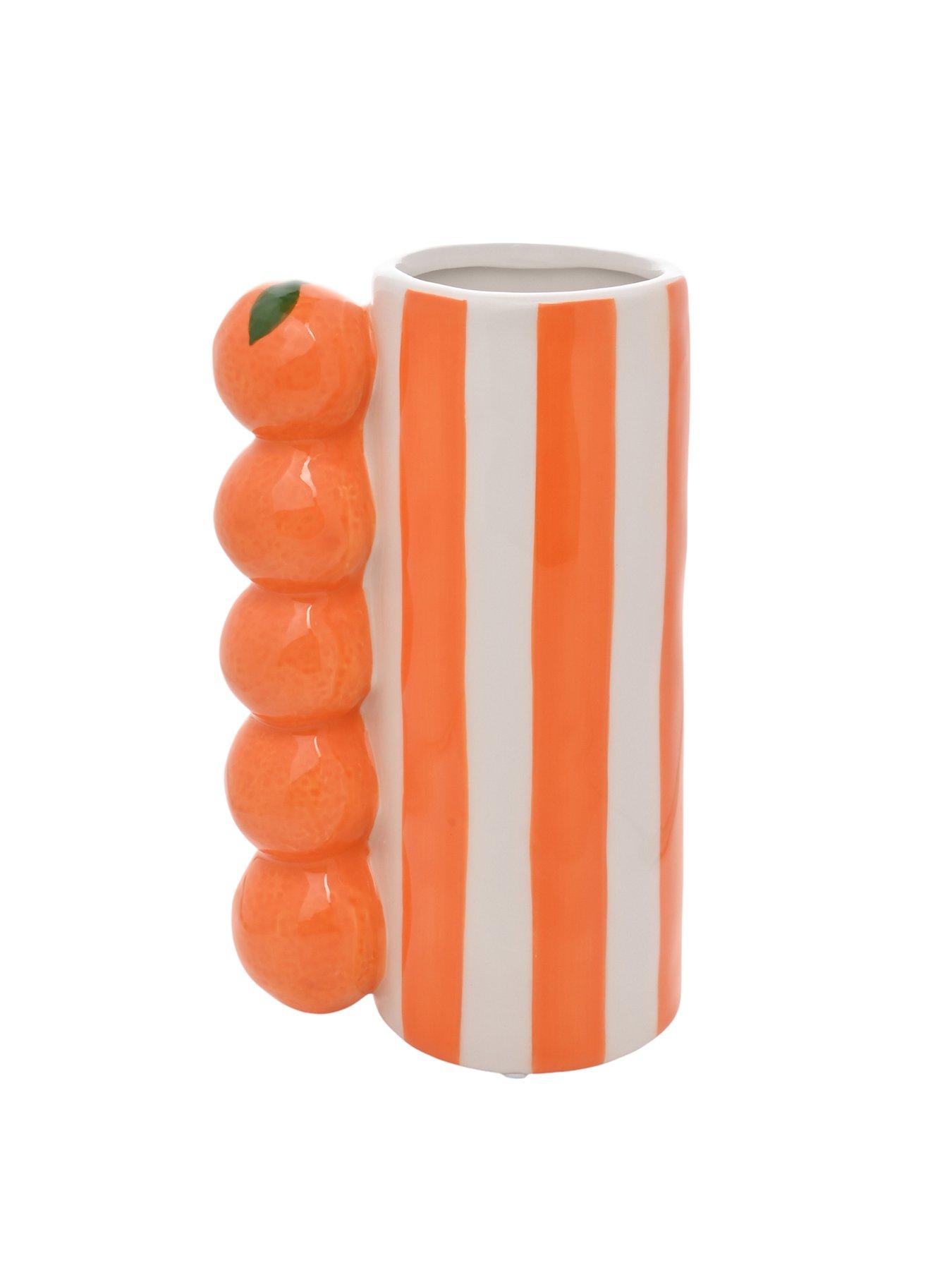 Image 3 of 4 of Hestia Hestia Orange Striped Vase