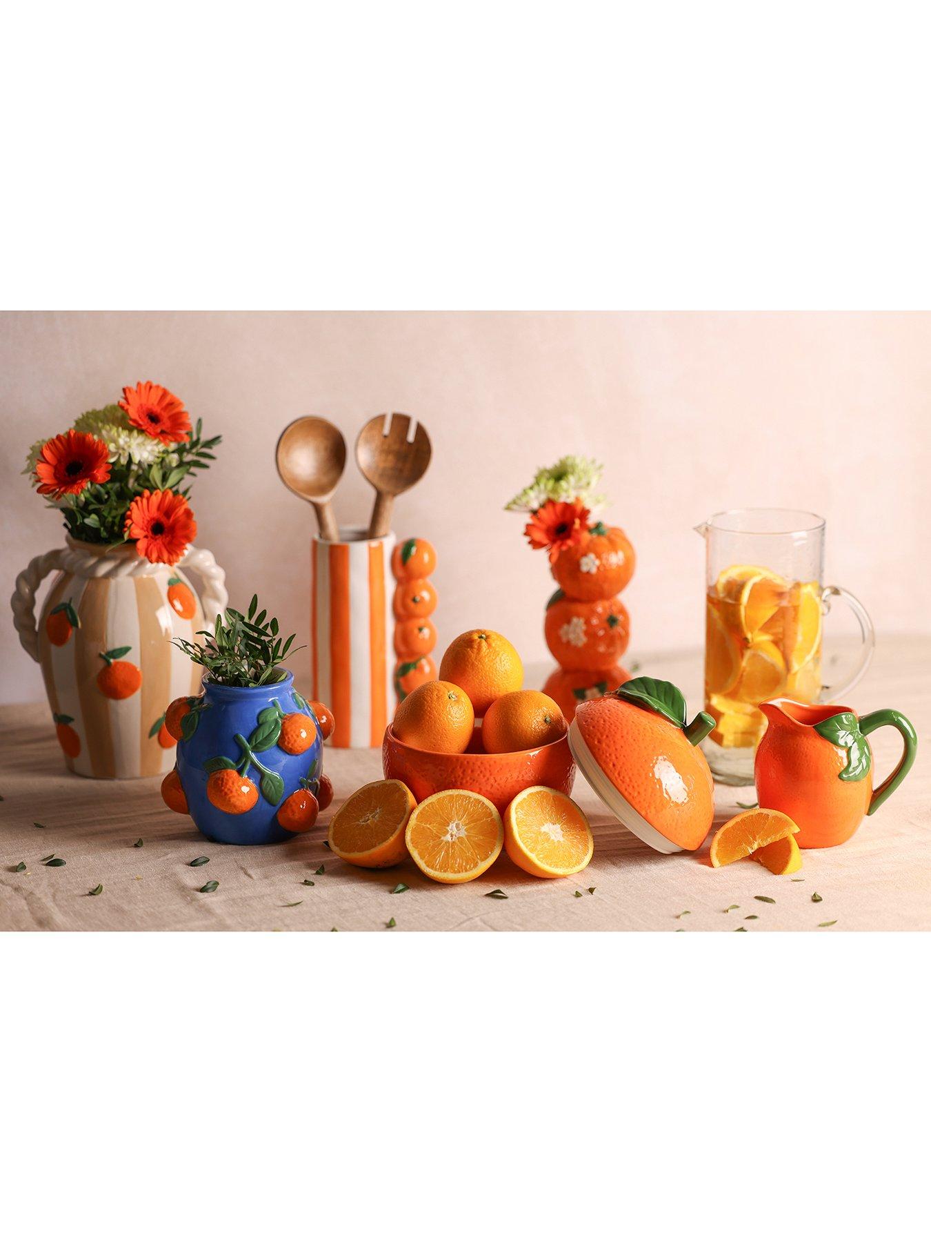 Image 4 of 4 of Hestia Hestia Orange Striped Vase