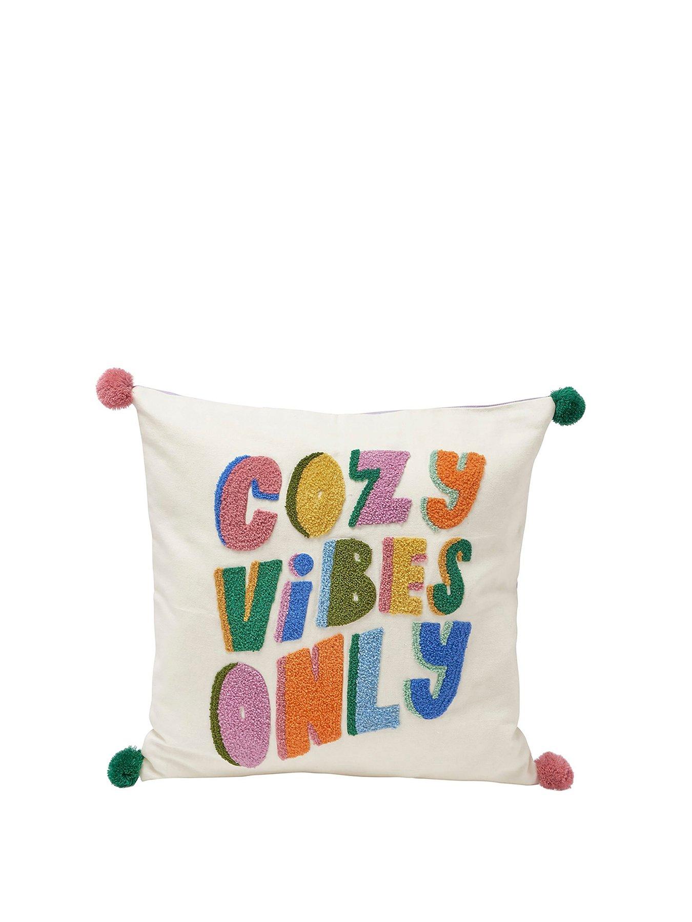 Image 1 of 4 of Hestia Raspberry Blossom Cozy Vibes Only Cushion