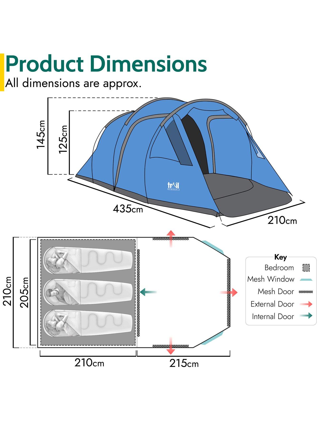 Image 3 of 7 of Trail Bowden 3 Person Tunnel Tent (Waterproof 3000mm)