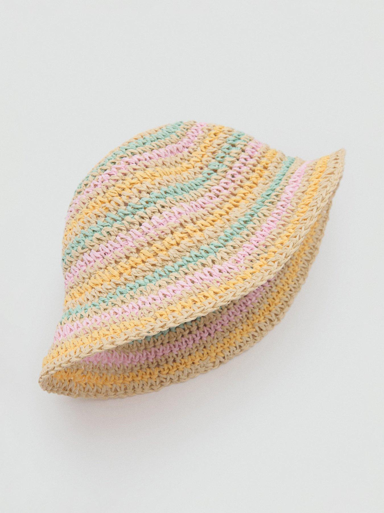 Image 1 of 3 of Mango Younger Girls Stripe Straw Hat - Multi