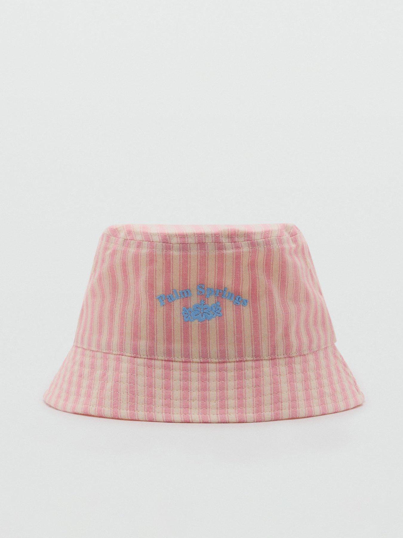 Image 1 of 3 of Mango Younger Girls Candy Stripe Bucket Hat - Pink