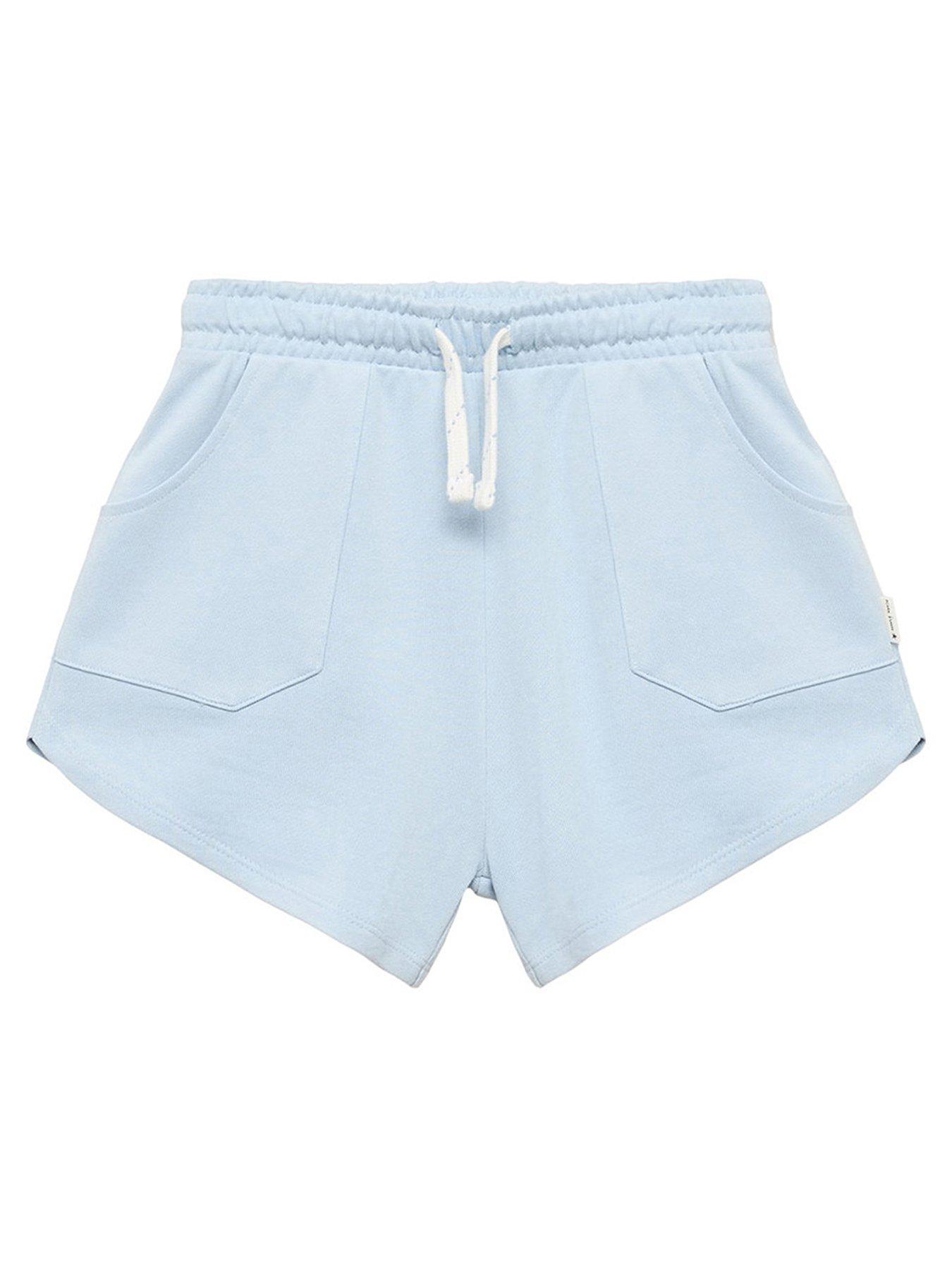 Image 1 of 4 of Mango Girls Jersey Shorts - Light Blue