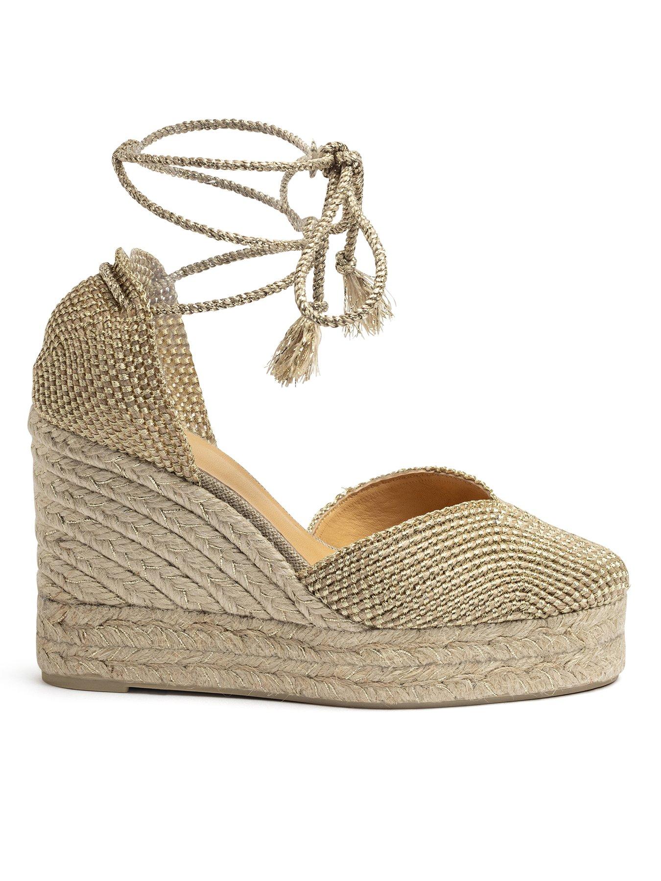 undefined Cora Sparkly Wedge Espadrille - Gold