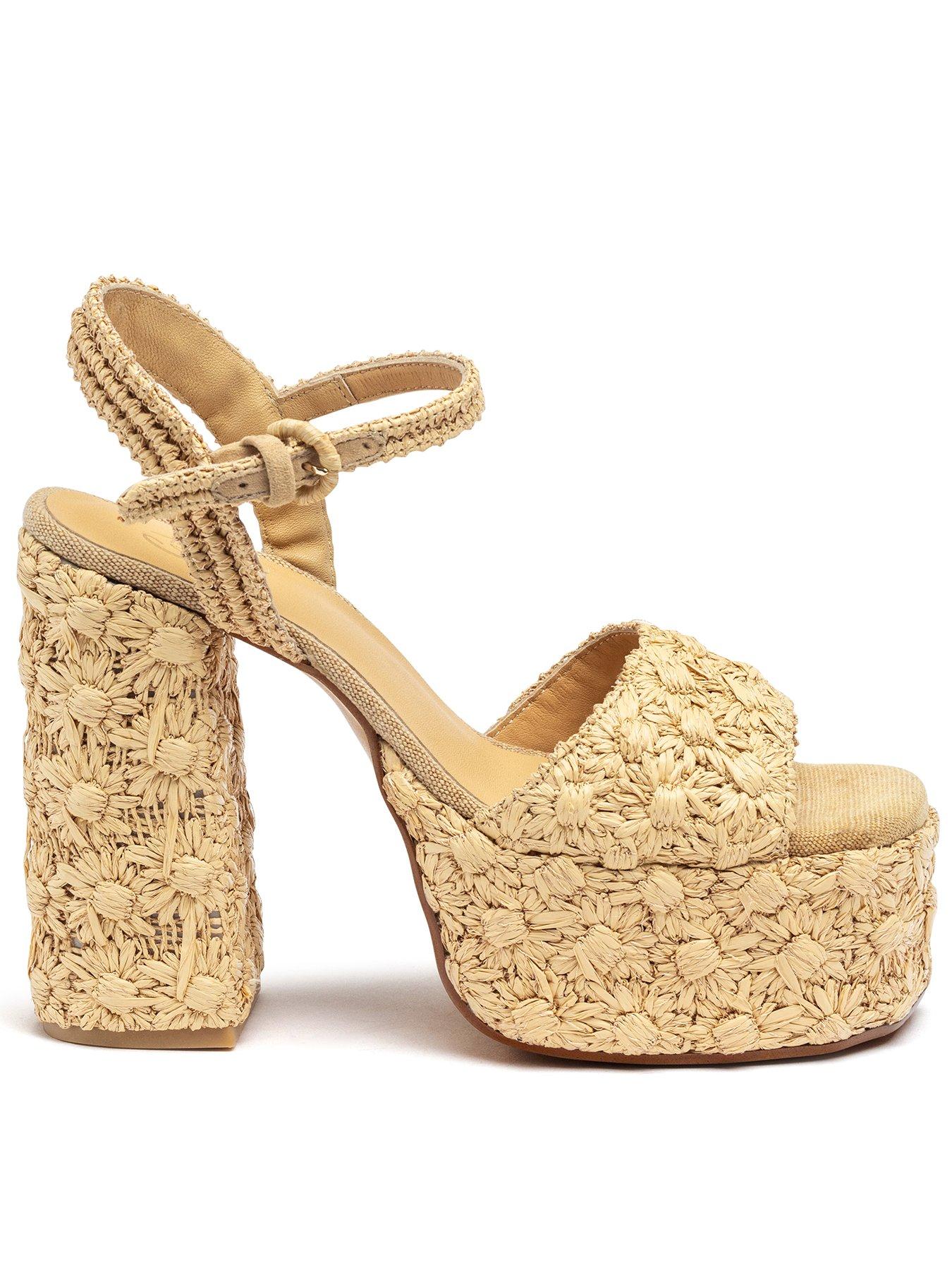 undefined Fabrina Woven Chunky Platform Sandal - Natural