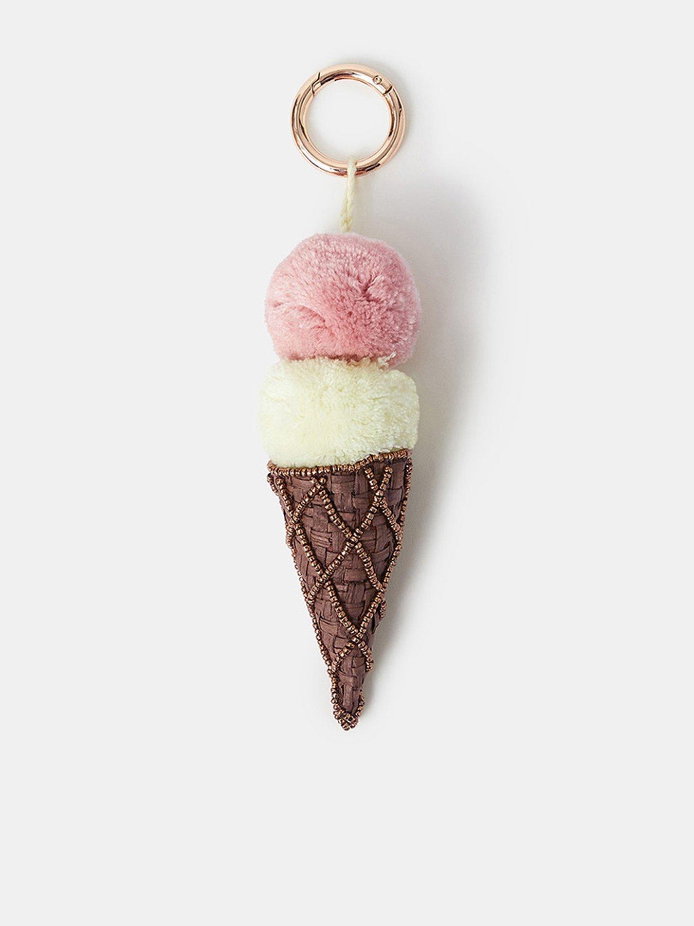 Image 1 of 2 of Accessorize Ice Cream Bag Charm - Natural