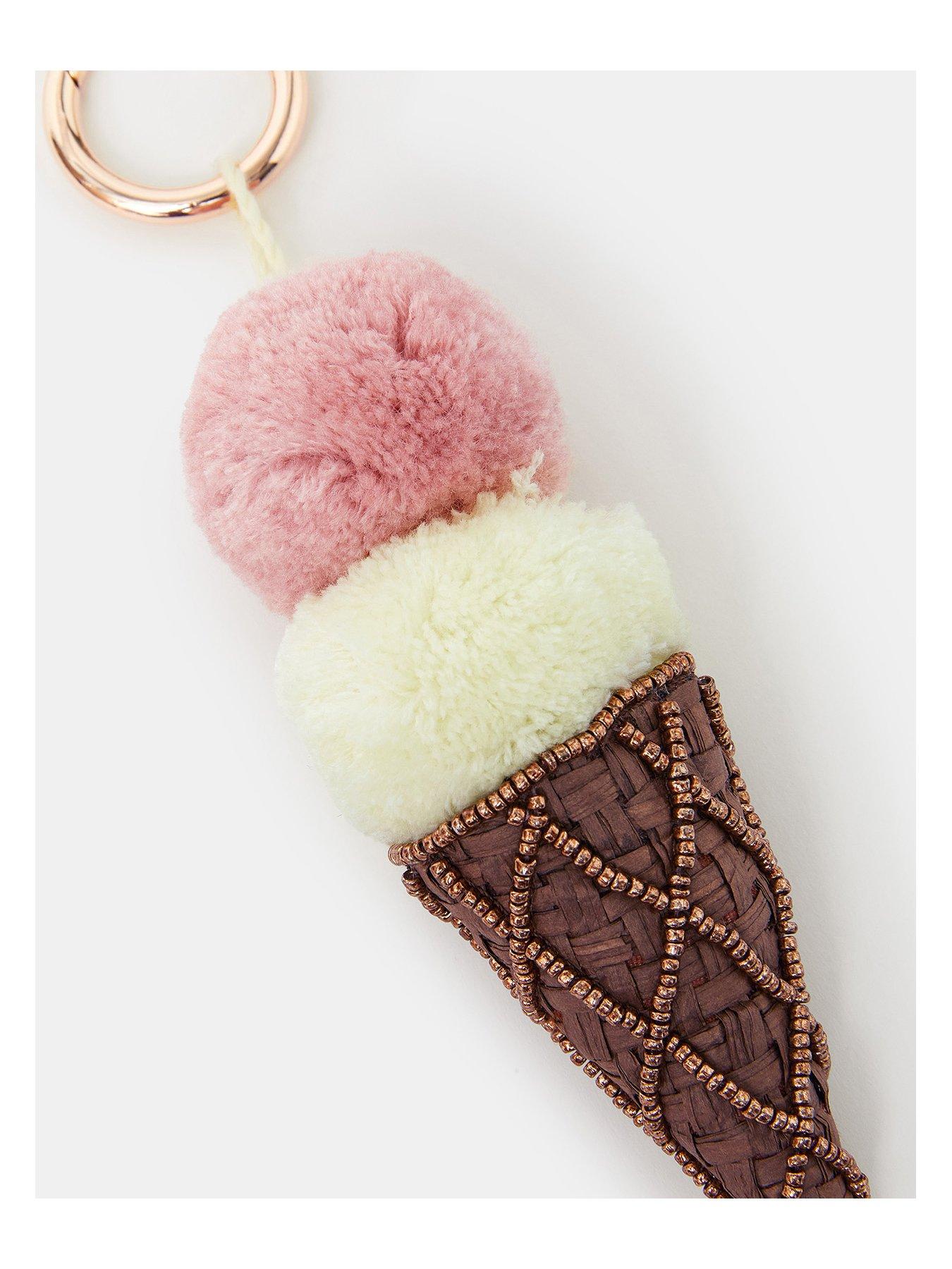 Image 2 of 2 of Accessorize Ice Cream Bag Charm - Natural