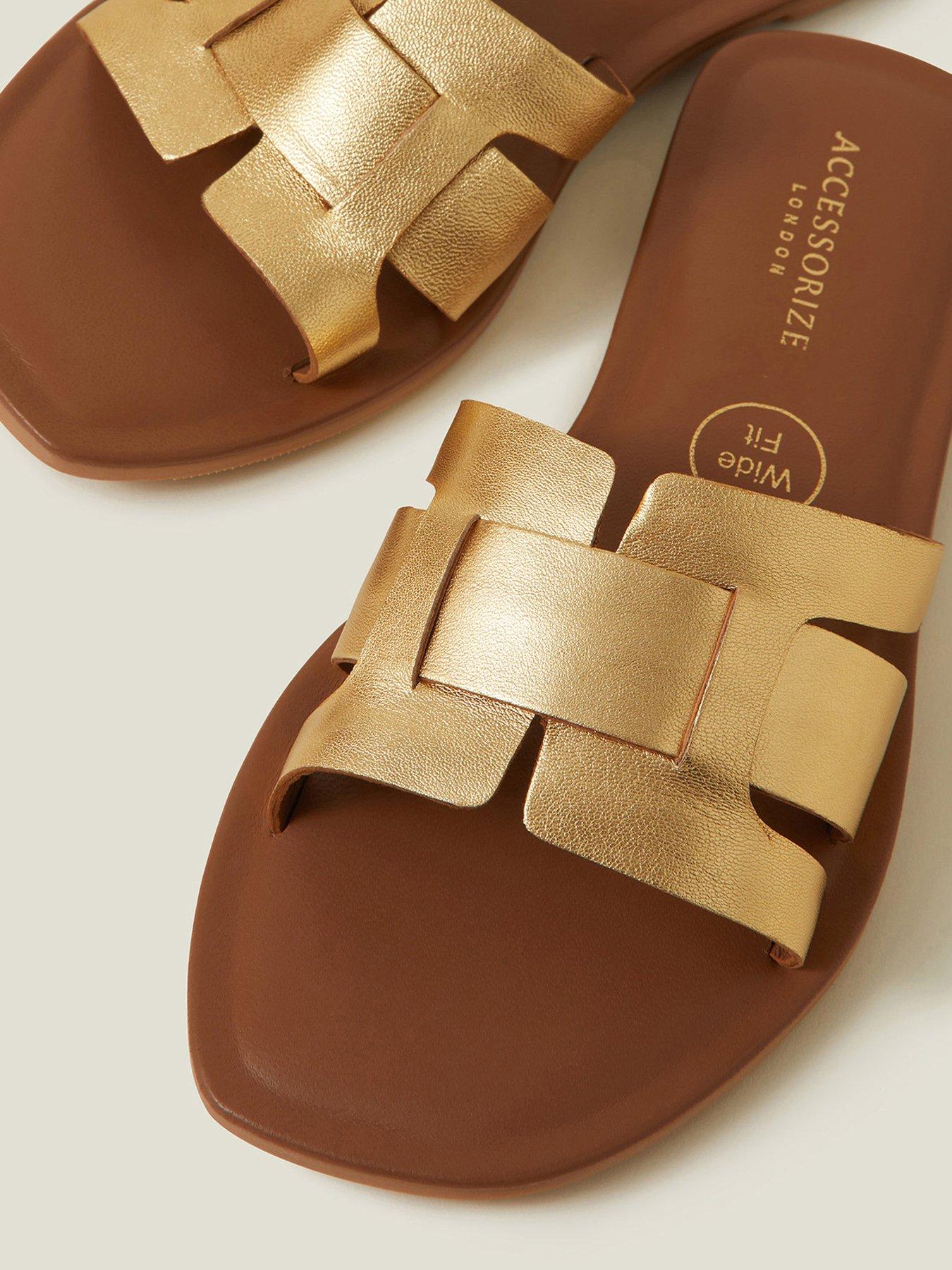 Image 4 of 4 of Accessorize Geo Cut Out Sliders - Gold