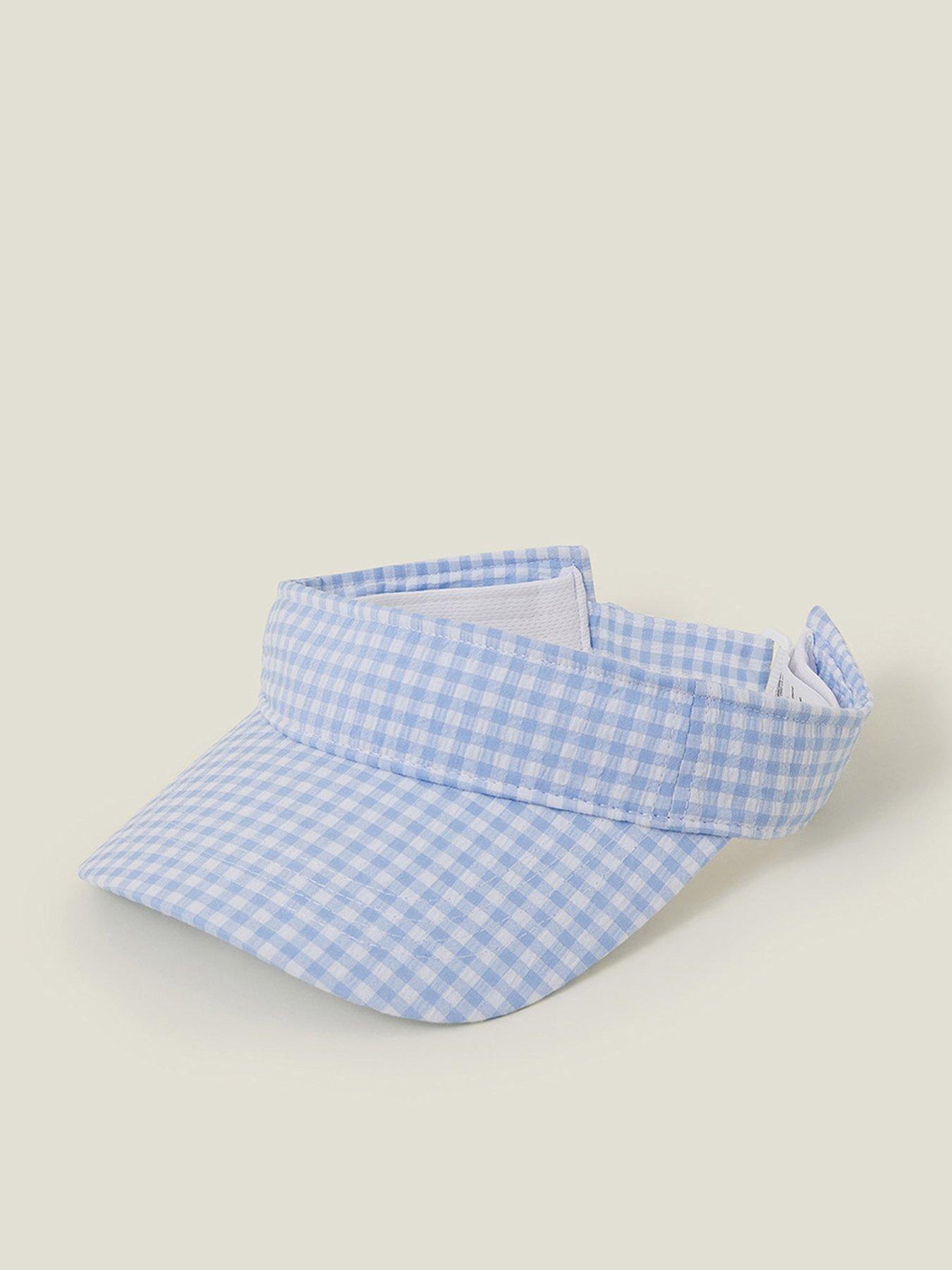Image 1 of 4 of Accessorize Gingham Visor - Blue