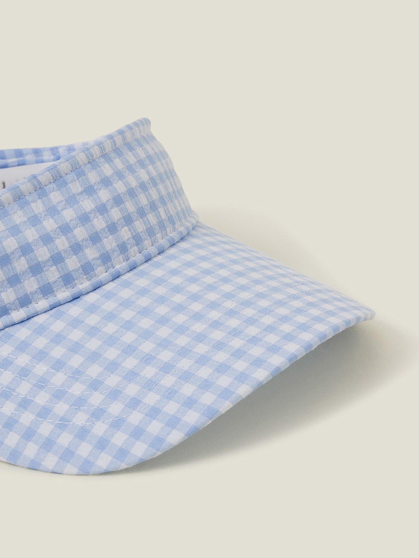 Image 4 of 4 of Accessorize Gingham Visor - Blue