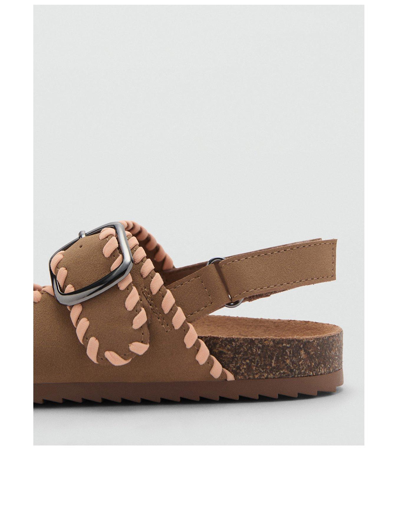 mango-girls-double-buckle-suedette-sandals-brownback