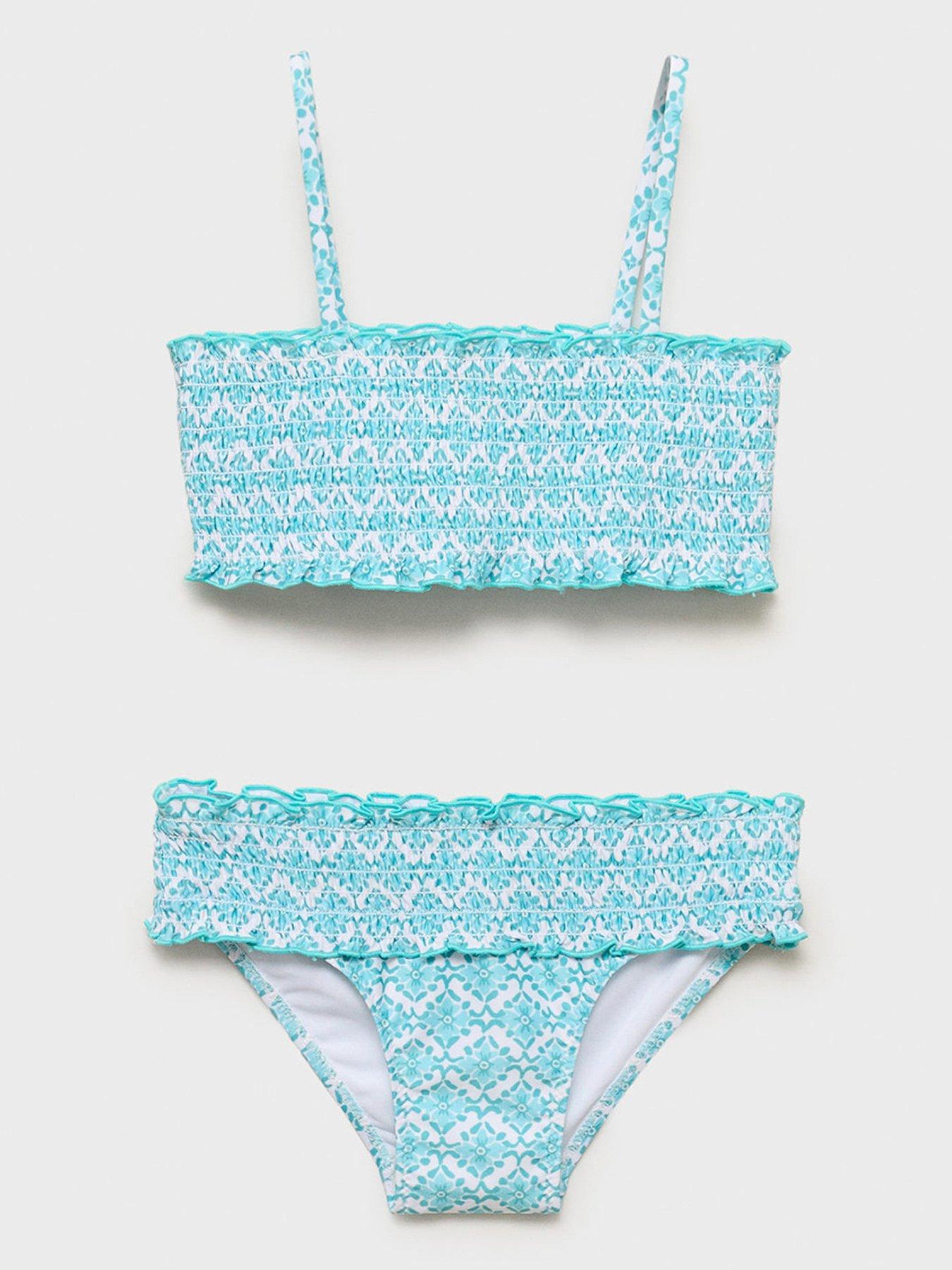 Image 1 of 3 of Mango Girls Shirred Bikini Set - Green