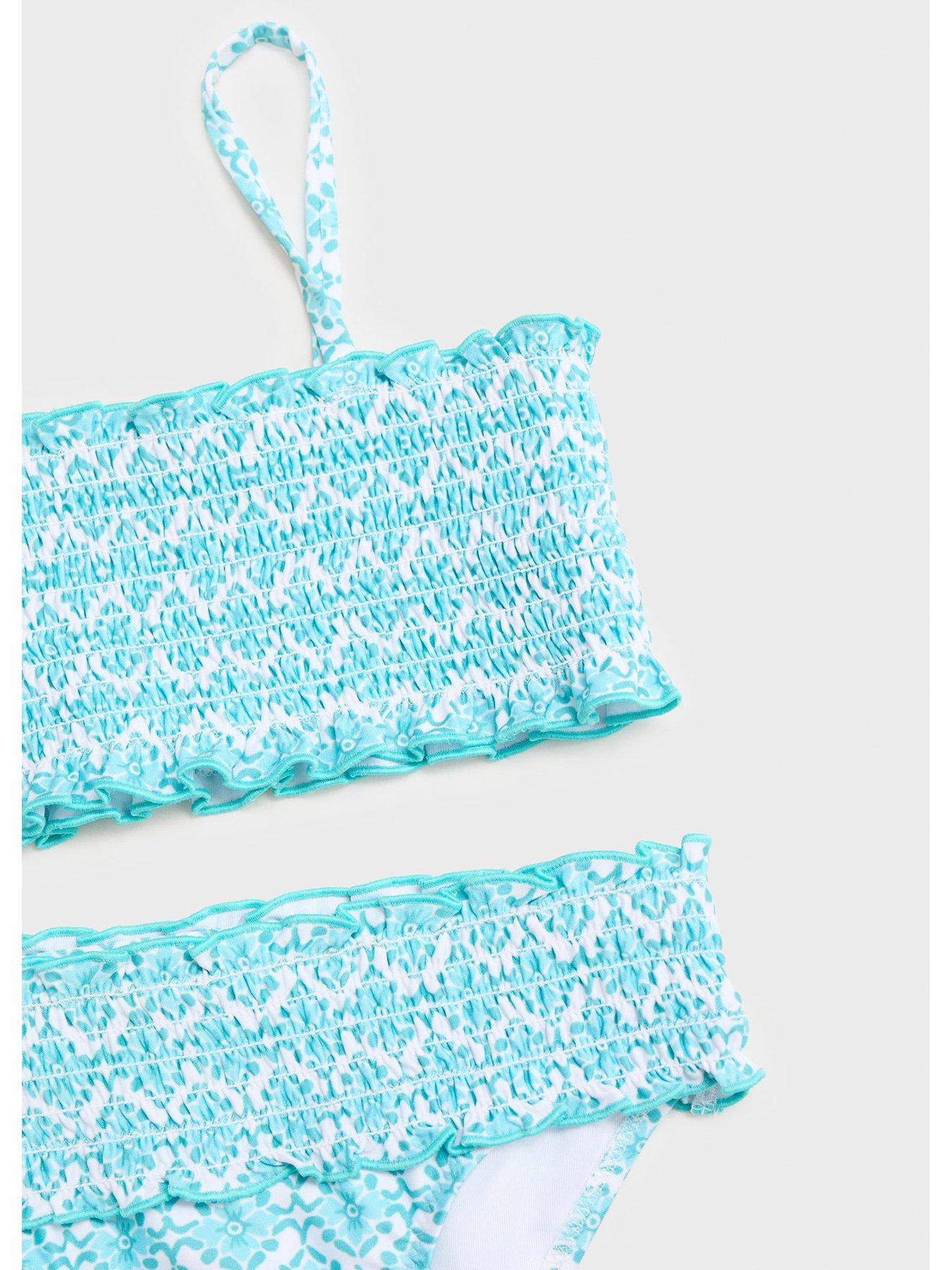 Image 3 of 3 of Mango Girls Shirred Bikini Set - Green