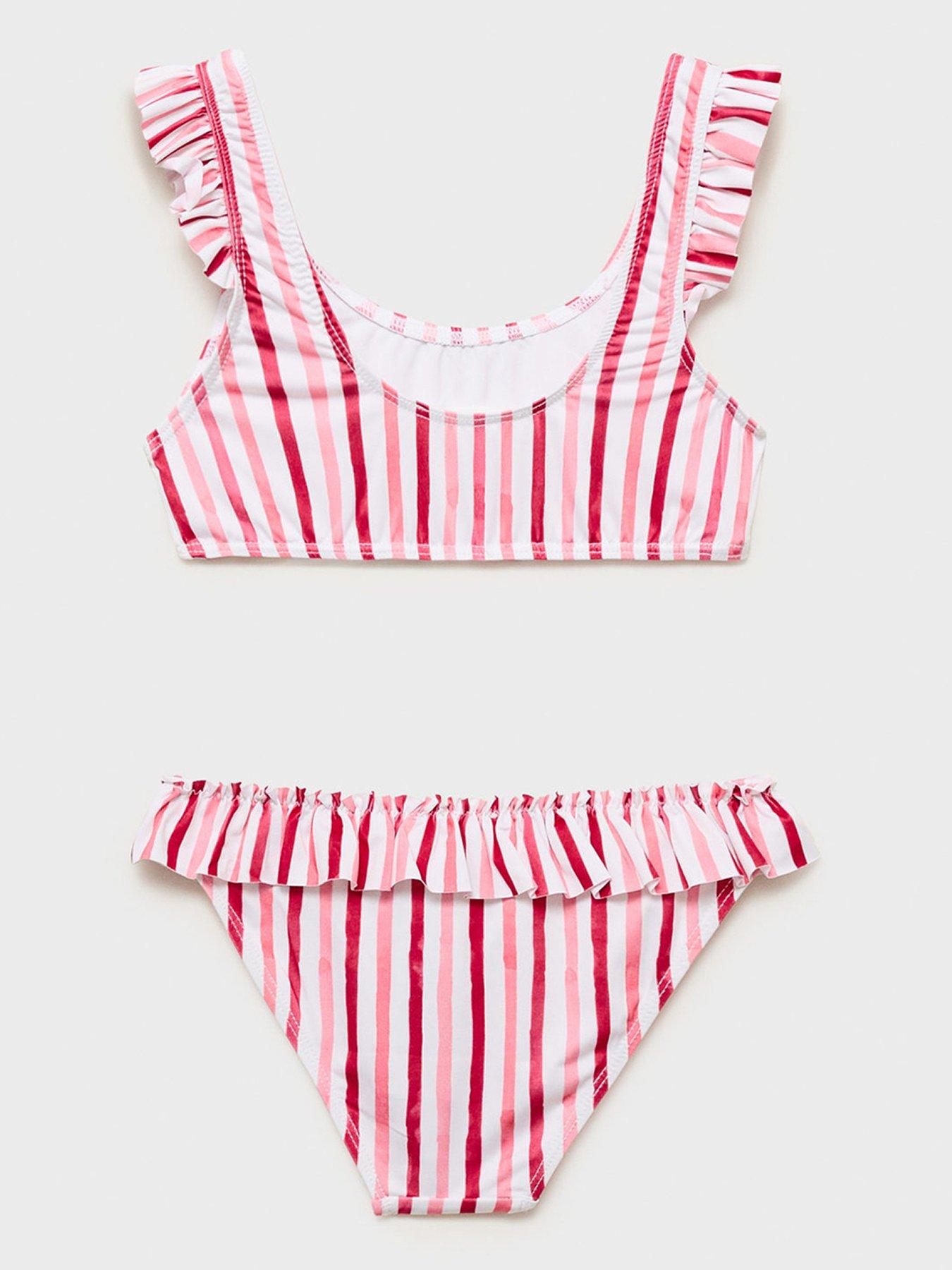 Image 2 of 4 of Mango Girls Stripe Bikini - Red