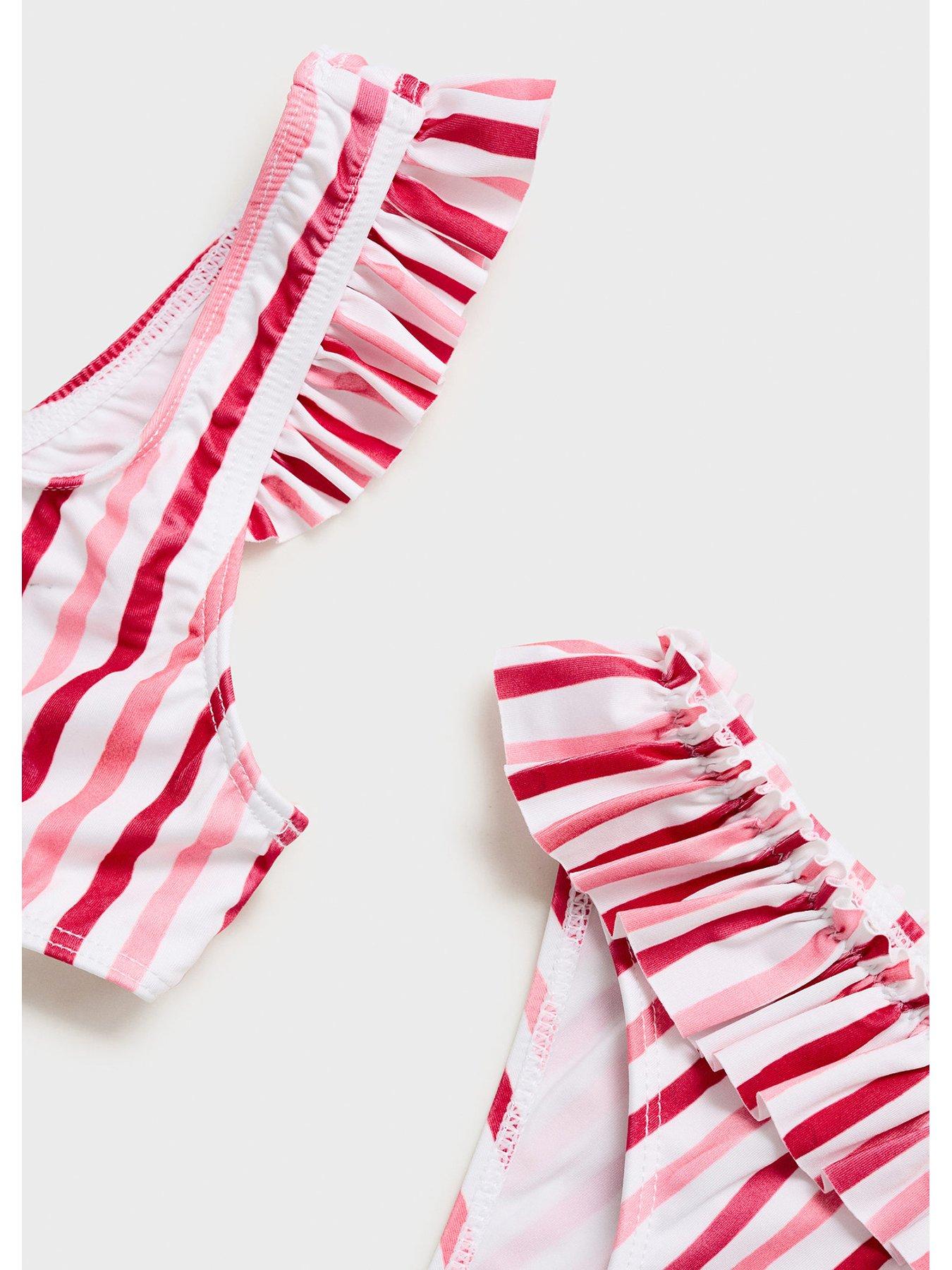 Image 3 of 4 of Mango Girls Stripe Bikini - Red
