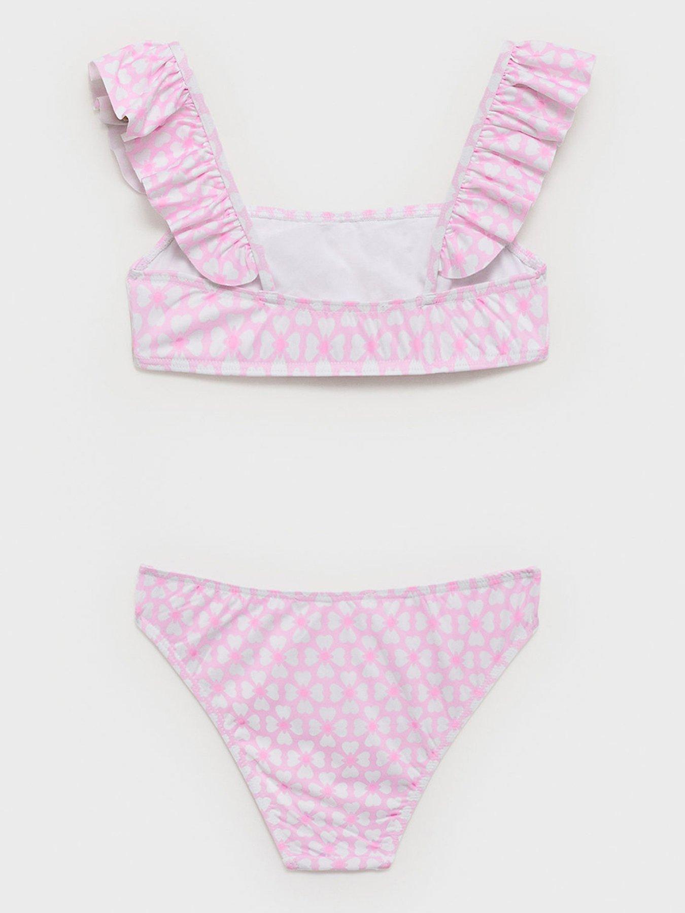 Image 2 of 4 of Mango Girls Flower Printed Bikini - Pink