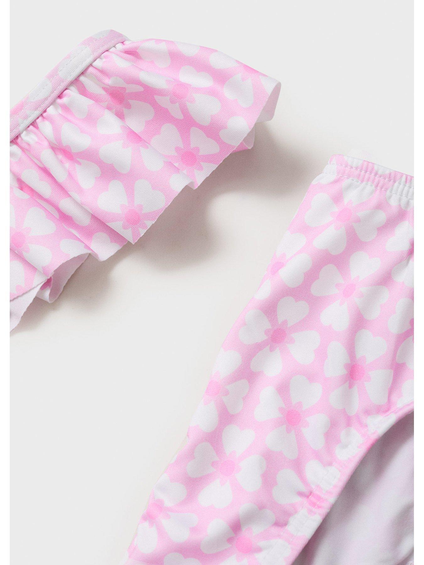 Image 3 of 4 of Mango Girls Flower Printed Bikini - Pink