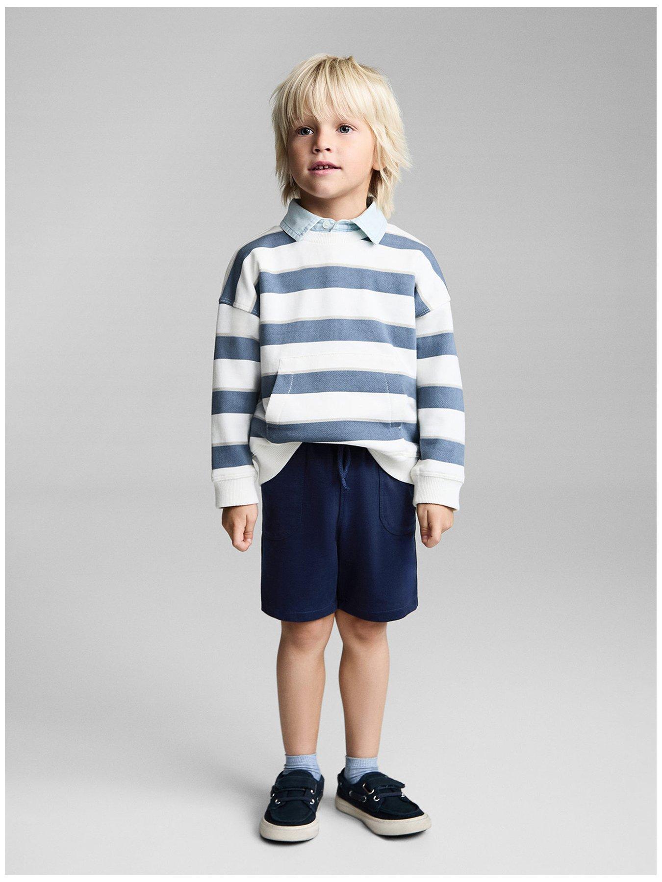 Image of Mango Younger Boys Sweat Shorts - Navy