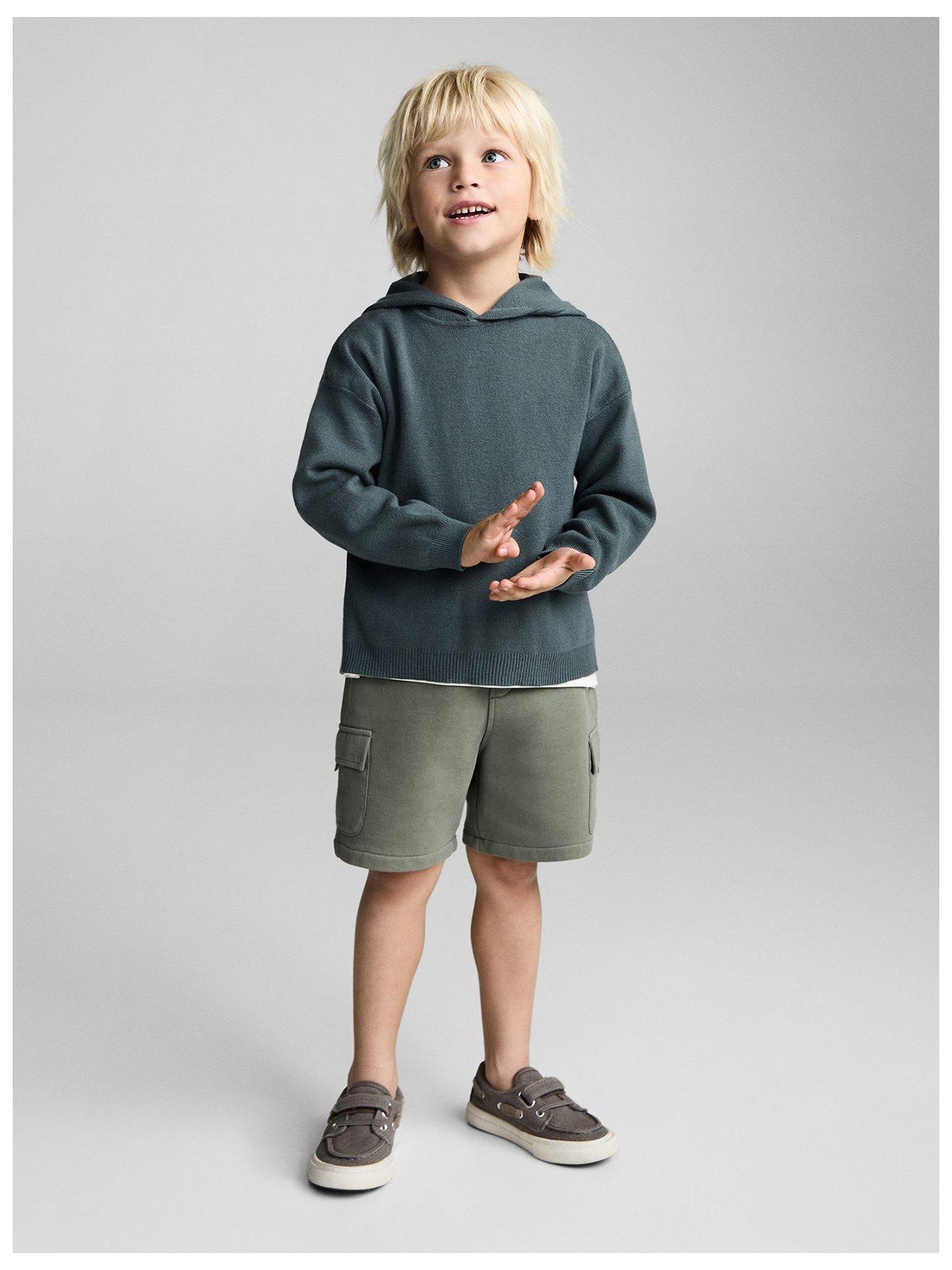 Image 1 of 5 of Mango Younger Boys Cargo Sweat Shorts - Khaki