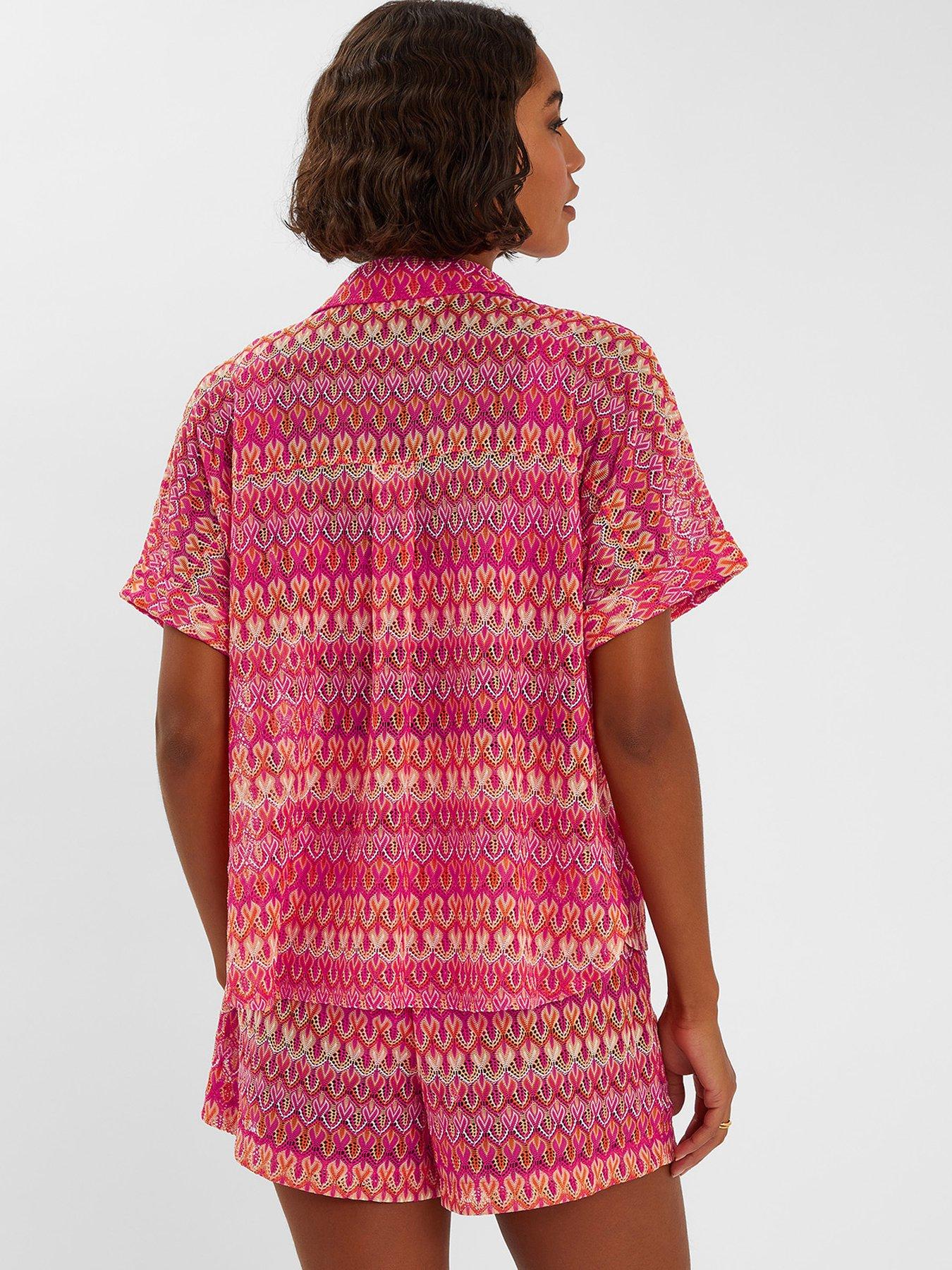 Image 2 of 4 of Accessorize Crochet Shirt - Brights - Multi