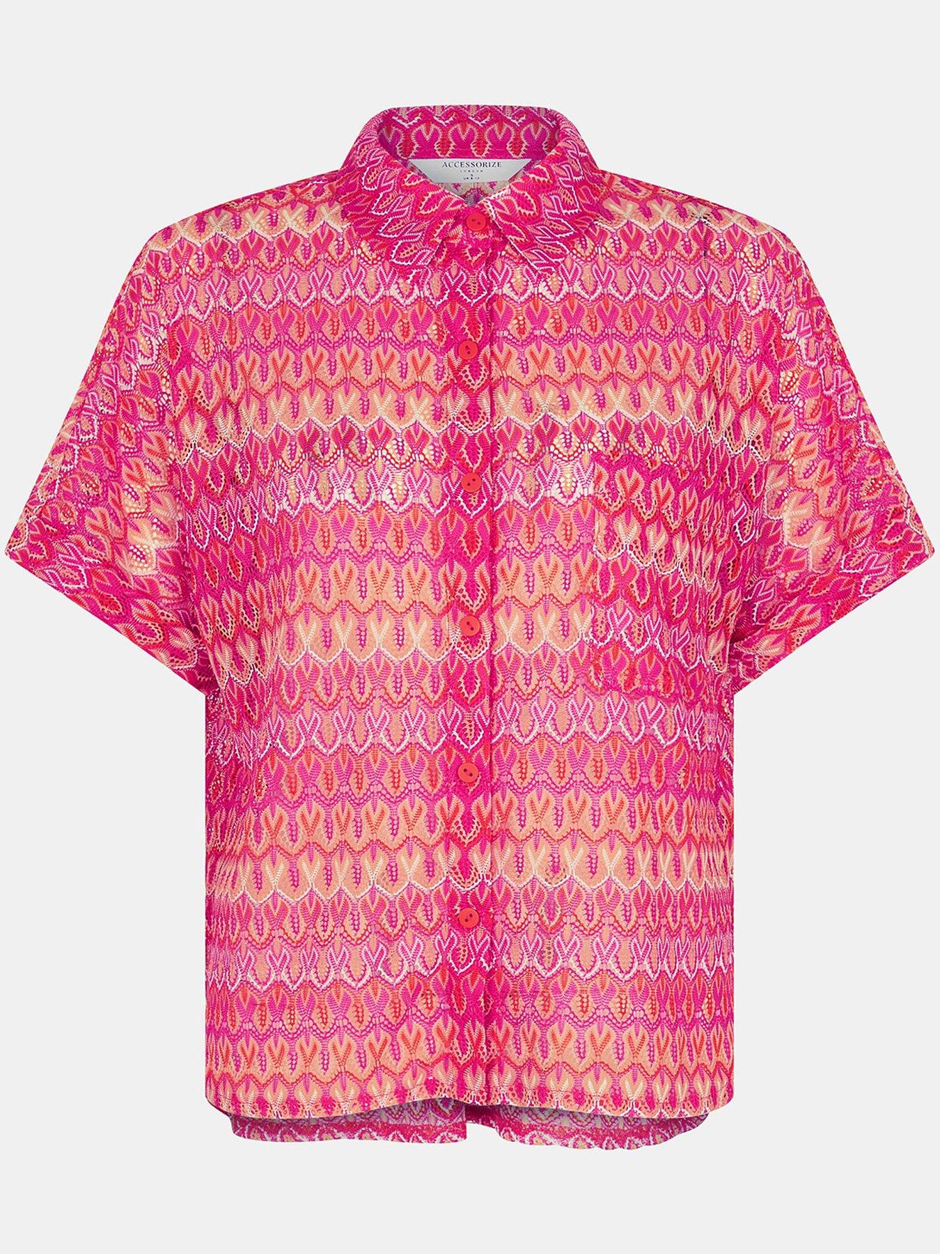Image 3 of 4 of Accessorize Crochet Shirt - Brights - Multi